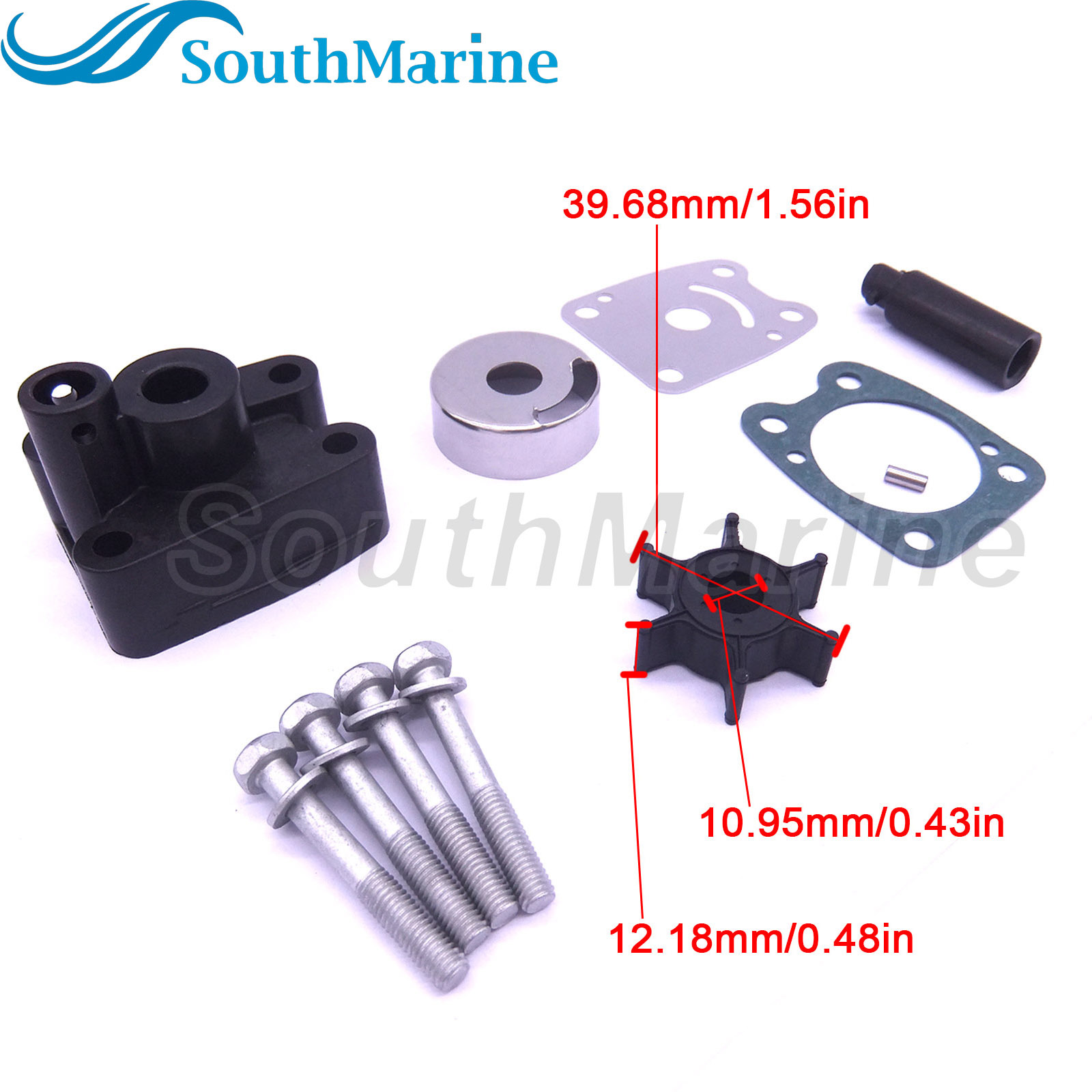 Boat Motor 6E0-W0078-00 6E0-W0078-01 6E0-W0078-02 6E0-W0078-A2 Water Pump Repair Kit with Housing for Yamaha 4HP 5HP 4A 5C Outboard Engine