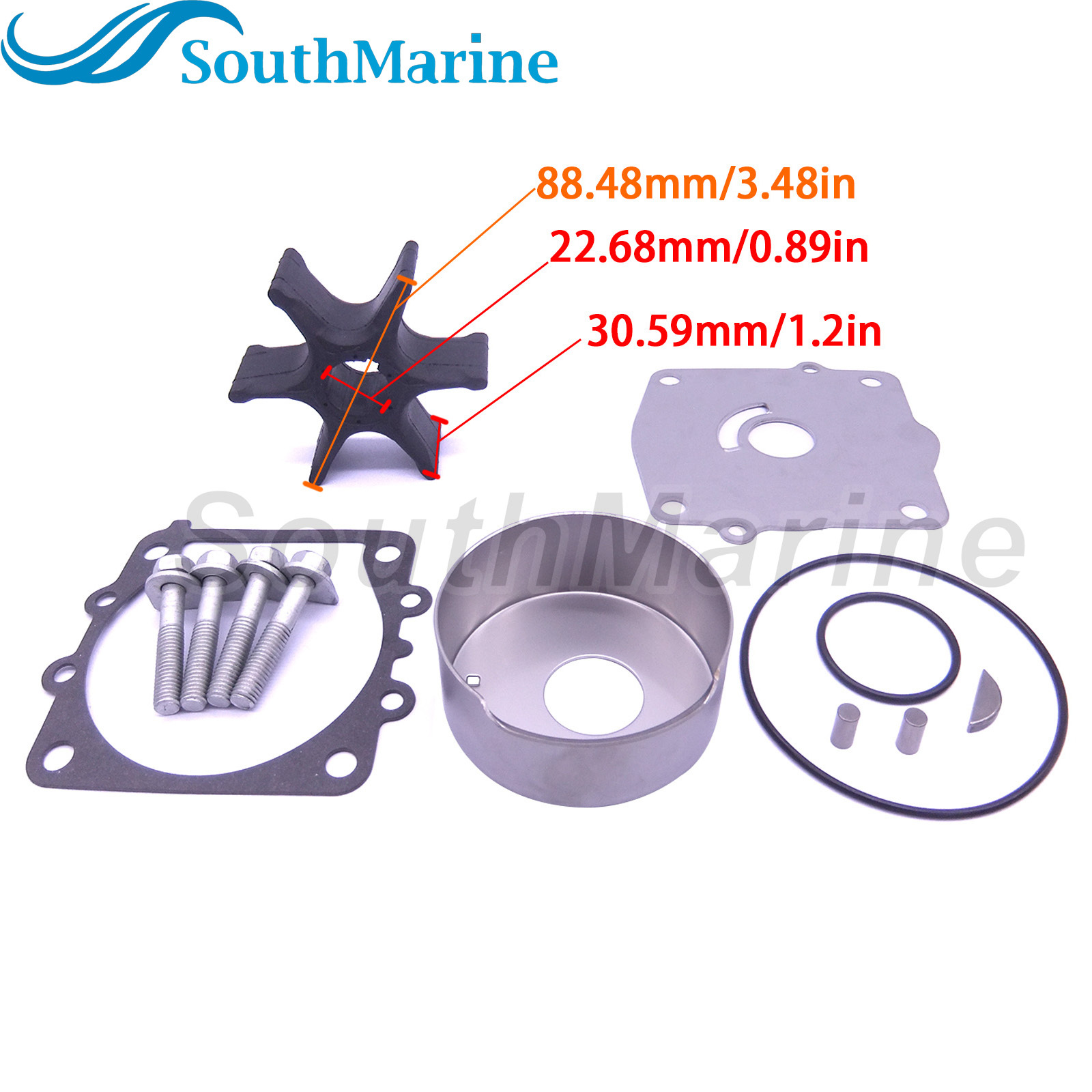 Boat Engine 6N6-W0078-00 6N6-W0078-01 6N6-W0078-02 Water Pump Repair Kit Without Housing for Yamaha 115HP 130HP Outboard,for Sierra Marine 18-3312