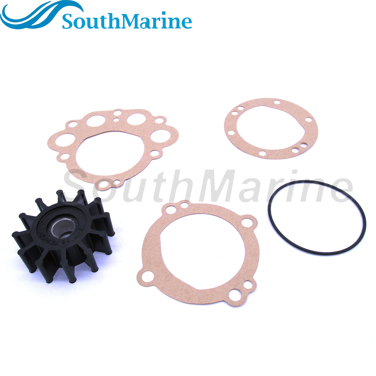 Flexible Water Pump Impeller with Gasket for Sherwood 10077K 23-2000 / Westerbeke 11764 33100 / DJ 08-32-1201 / Crusader 727103