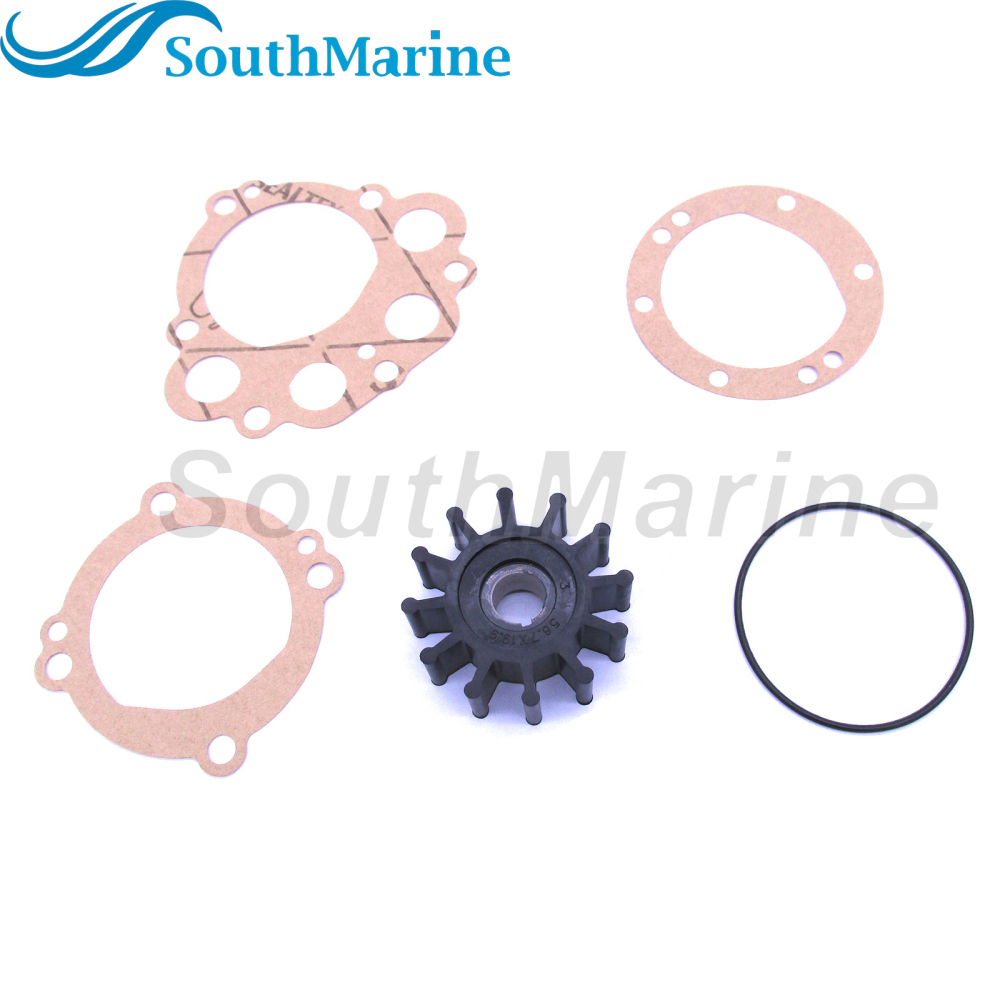 Flexible Water Pump Impeller with Gasket for Sherwood 10077K 23-2000 / Westerbeke 11764 33100 / DJ 08-32-1201 / Crusader 727103