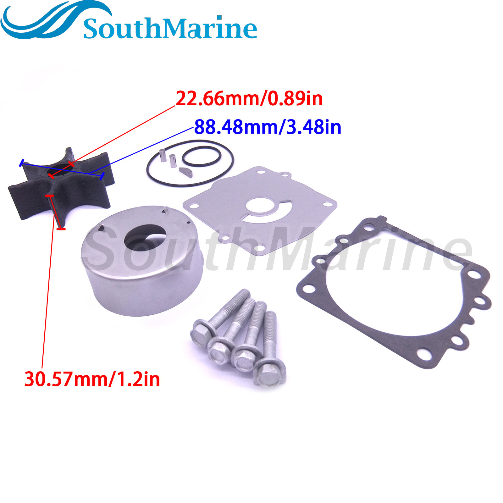 Boat Motor 888687A1 Water Pump Repair Kit with Housing for Mercury Mariner 225HP Outboard Engine,for Sierra Marine 18-3395