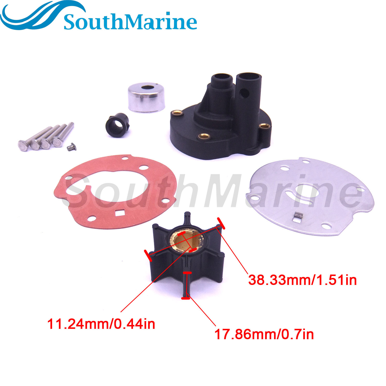 Boat Motor 0391391 0382797 0763758 0778166 Water Pump Repair Kit with Housing for Evinrude Johnson OMC BRP 5.5HP 6HP 7.5HP Outboard Engine