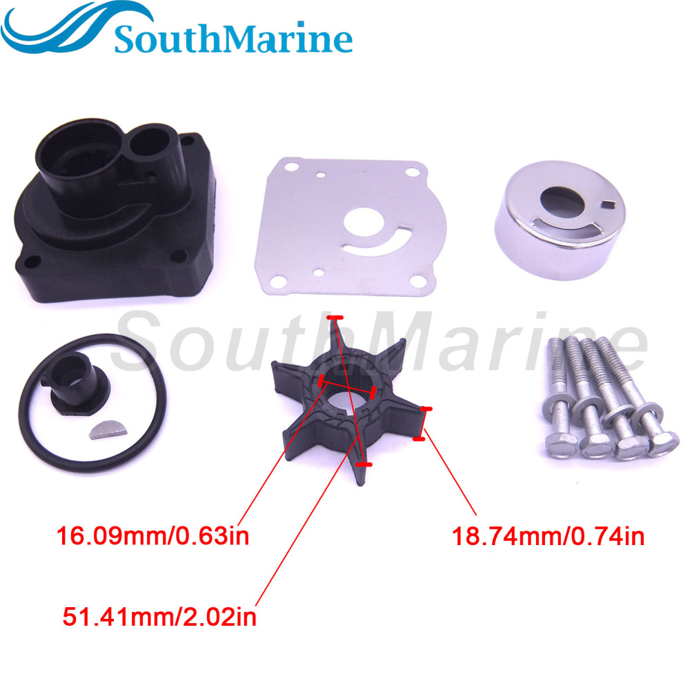 Boat Motor 61N-W0078-11 61N-W0078-13 Water Pump Repair Kit with Housing for Yamaha 25HP Outboard Engine,for Sierra Marine 18-3432