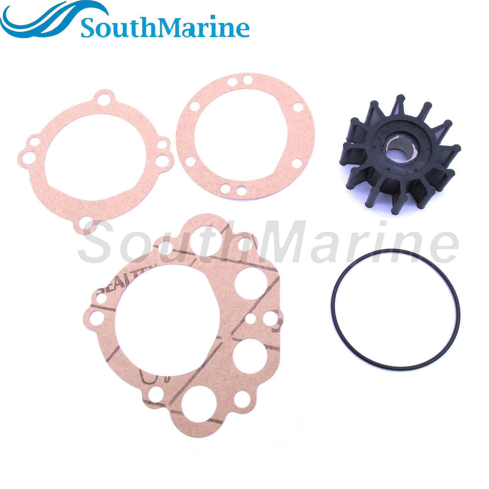 Flexible Water Pump Impeller with Gasket for Sherwood 10077K 23-2000 / Westerbeke 11764 33100 / DJ 08-32-1201 / Crusader 727103