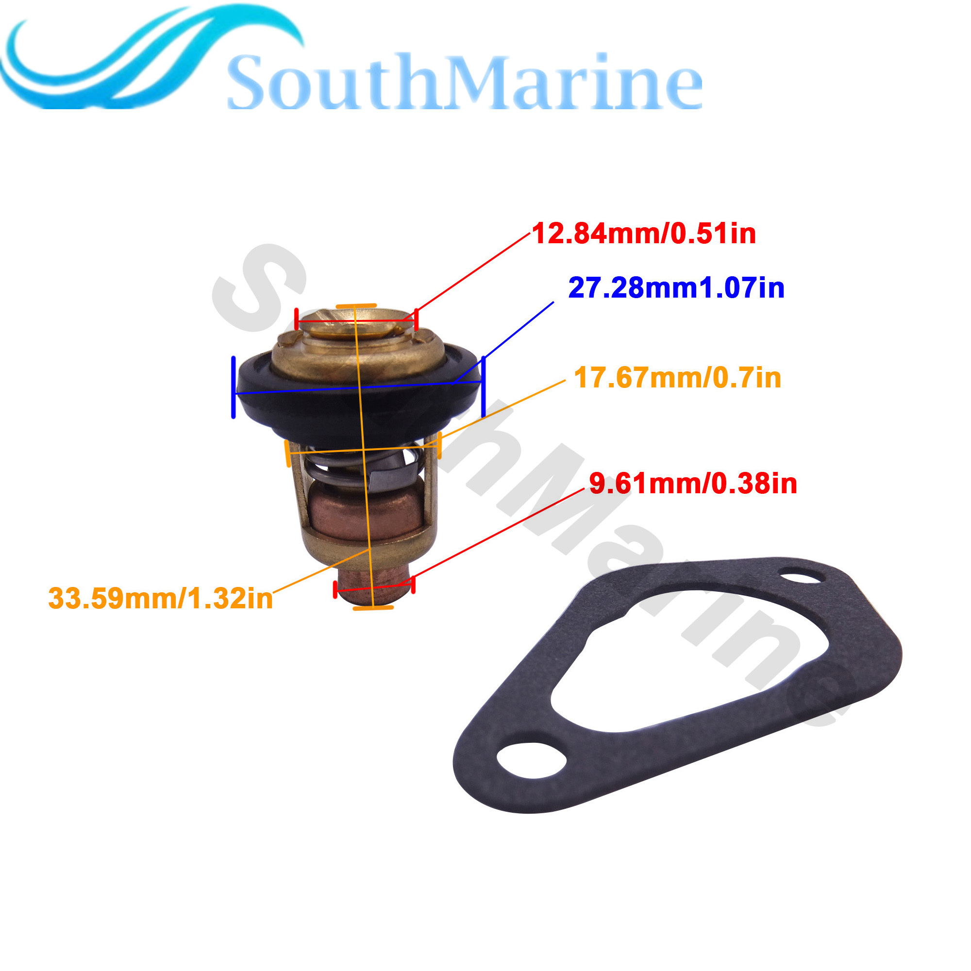 Boat Engine 855676002 855676005 8M0119207 Thermostat & 27-853702005 27-898101194 Gasket for Mercury Marine Outboard  8HP-35HP,for Sierra18-43175