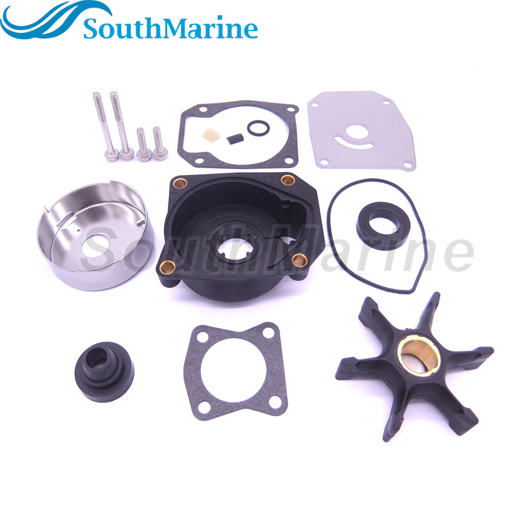 Boat Engine 5001594 0390768 0392750Water Pump Repair Kit with Housing for Evinrude Johnson OMC BRP V4 V6 V8 85-300HP Outboard,for Sierra 18-3392
