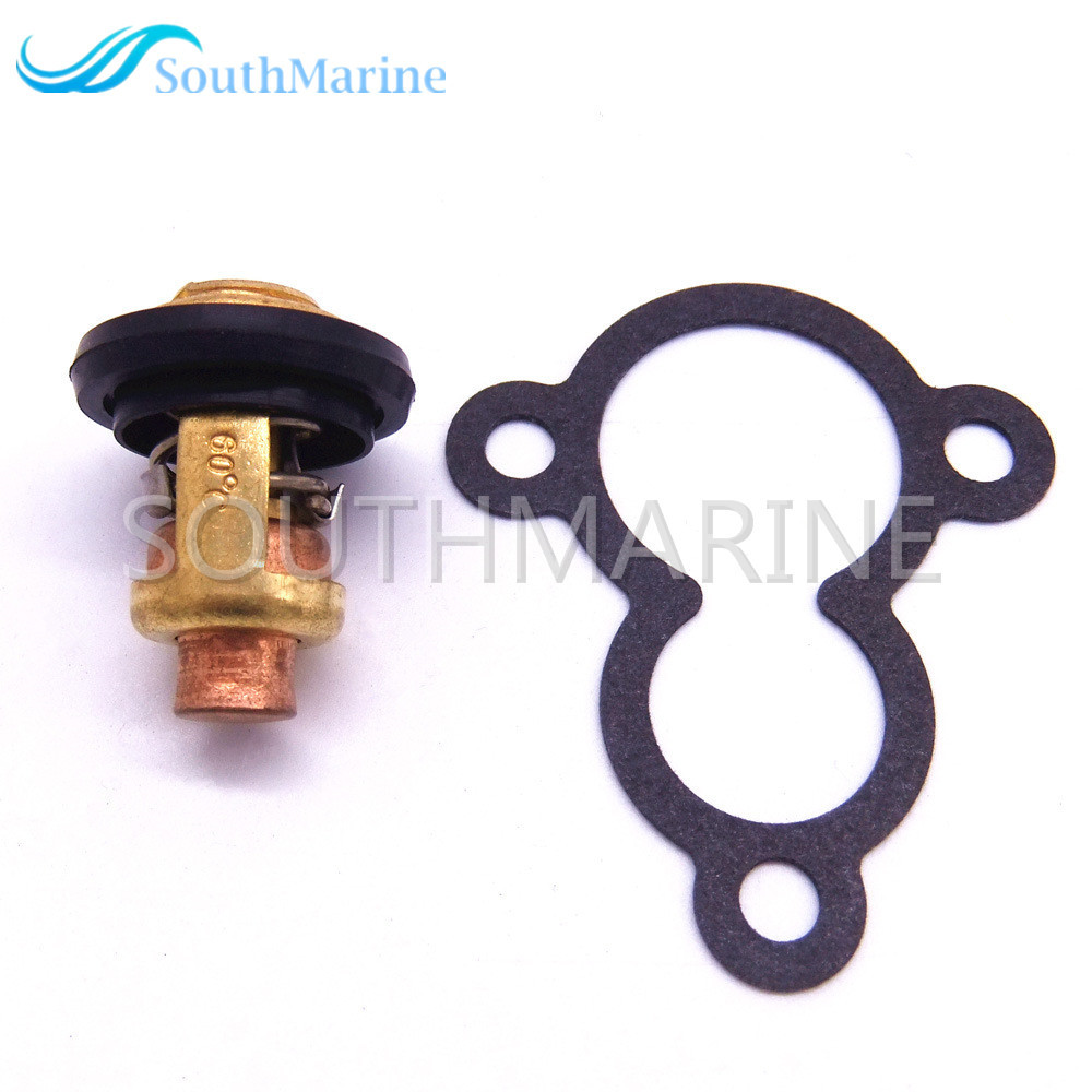 Boat Engine 66M-12411-00 66M-12411-01 Thermostat and 68D-E2414-A0 67D-12414-A0 Gasket for Yamaha F4A F4B F5A F6C 4hp 5hp 6hp 4-Stroke Outboard Motor