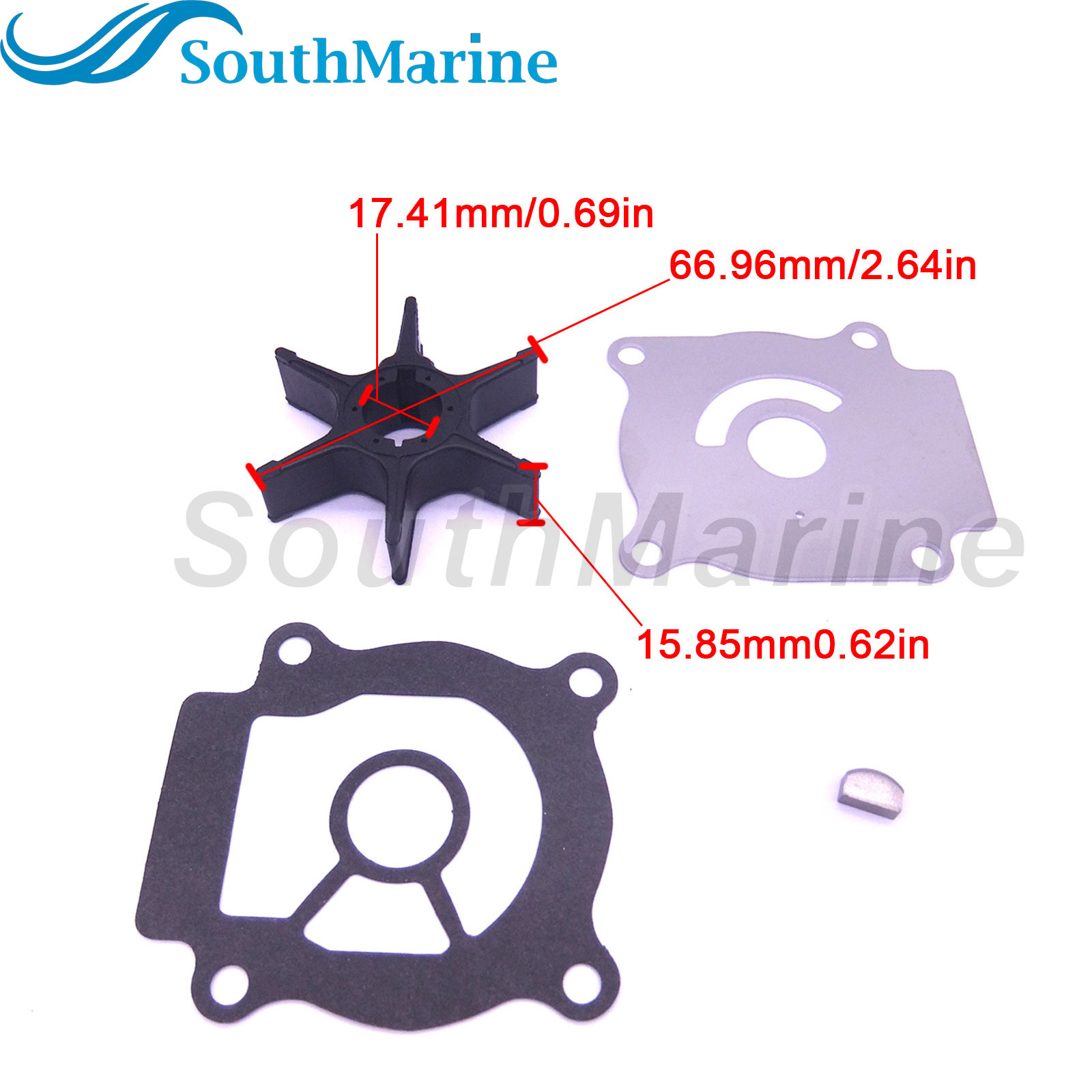 Boat Engine 05031744 0778317 Water Pump Repair Kit Without Housing for Evinrude Johnson OMC 25HP 30HP 40HP 50HP Outboard,fits Mallory Marine 9-45219