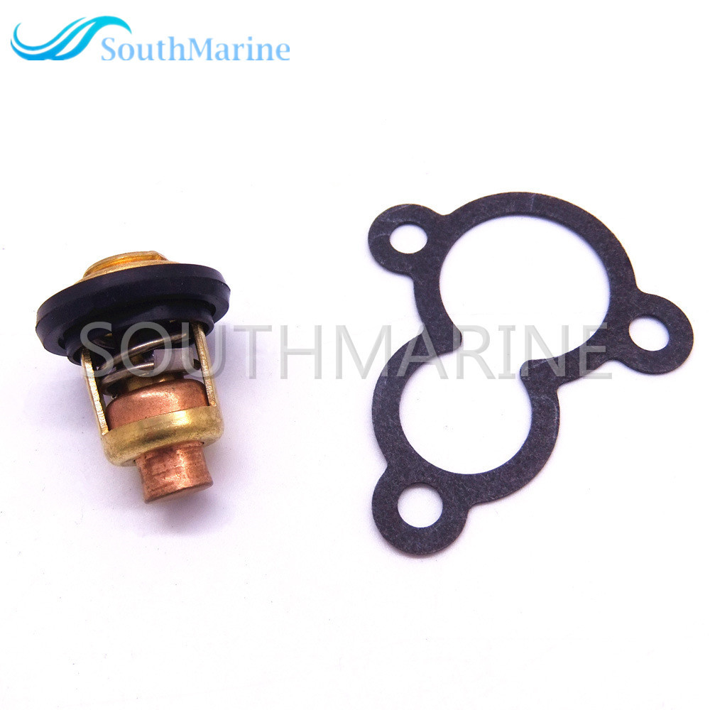 Boat Engine 66M-12411-00 66M-12411-01 Thermostat and 68D-E2414-A0 67D-12414-A0 Gasket for Yamaha F4A F4B F5A F6C 4hp 5hp 6hp 4-Stroke Outboard Motor