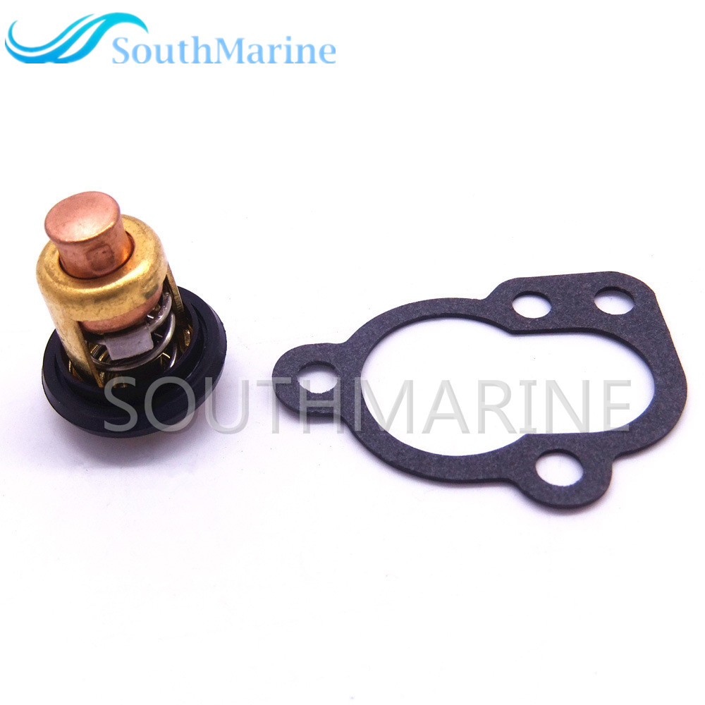 Boat Engine 6E5-12411-00 6E5-12411-01 18-3623 Thermostat and 655-12414-A1 Gasket for Yamaha E25 25B E30H 30G 30H 25hp 30hp 2-Stroke Outboard Motor