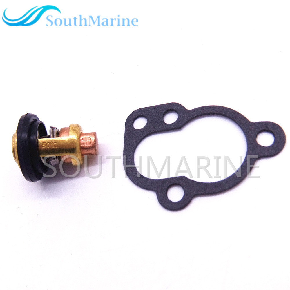 Boat Engine 6E5-12411-00 6E5-12411-01 18-3623 Thermostat and 655-12414-A1 Gasket for Yamaha E25 25B E30H 30G 30H 25hp 30hp 2-Stroke Outboard Motor