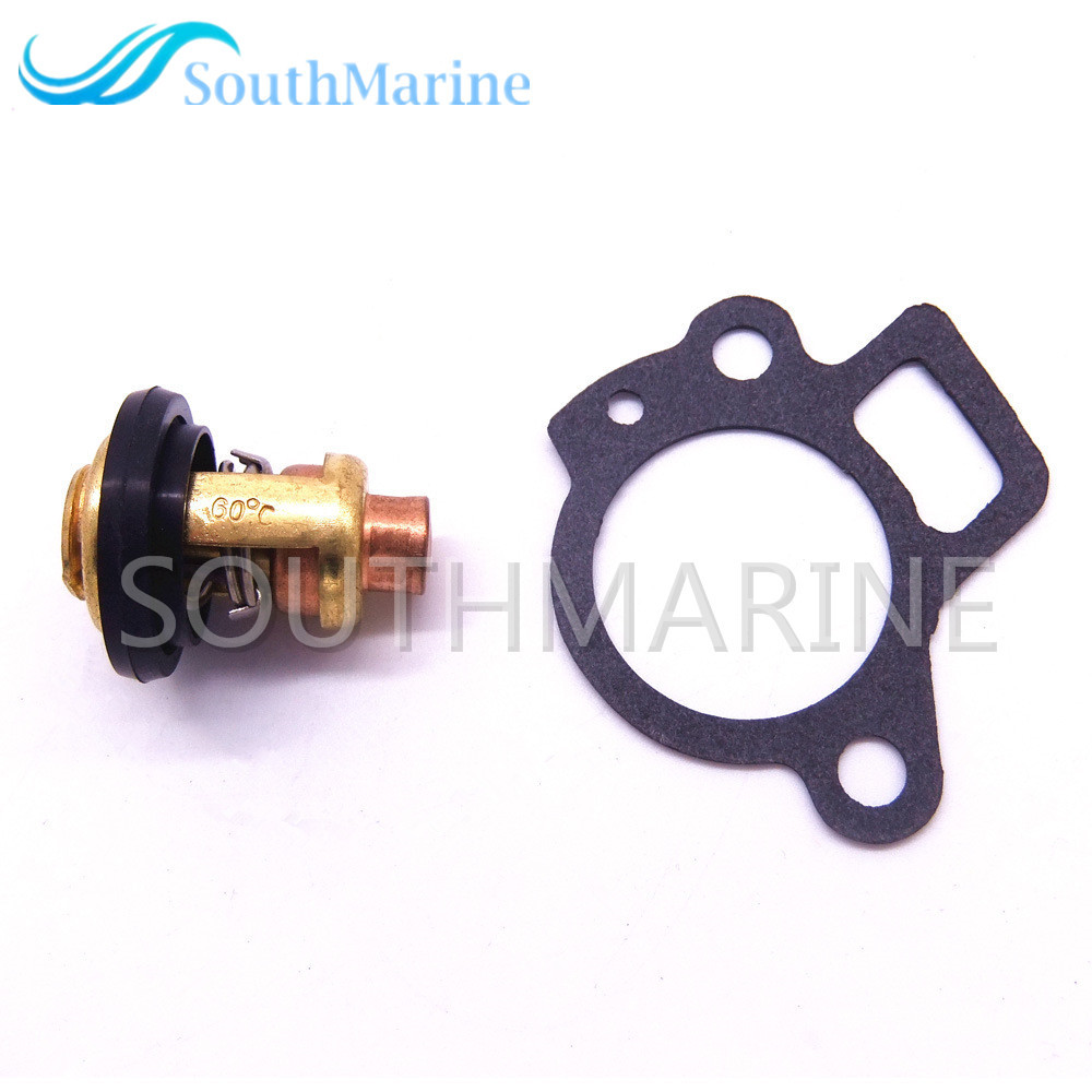 SouthMarine Boat Engine 6G8-12411-01 6G8-12411-02 6G8-12411-03 Thermostat and 62Y-12414-00 Gasket for Yamaha 9.9-70hp 4-Stroke Outboard Motor