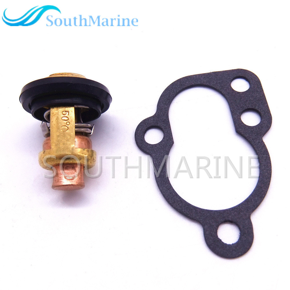 Boat Engine 6E5-12411-00 6E5-12411-01 18-3623 Thermostat and 655-12414-A1 Gasket for Yamaha E25 25B E30H 30G 30H 25hp 30hp 2-Stroke Outboard Motor
