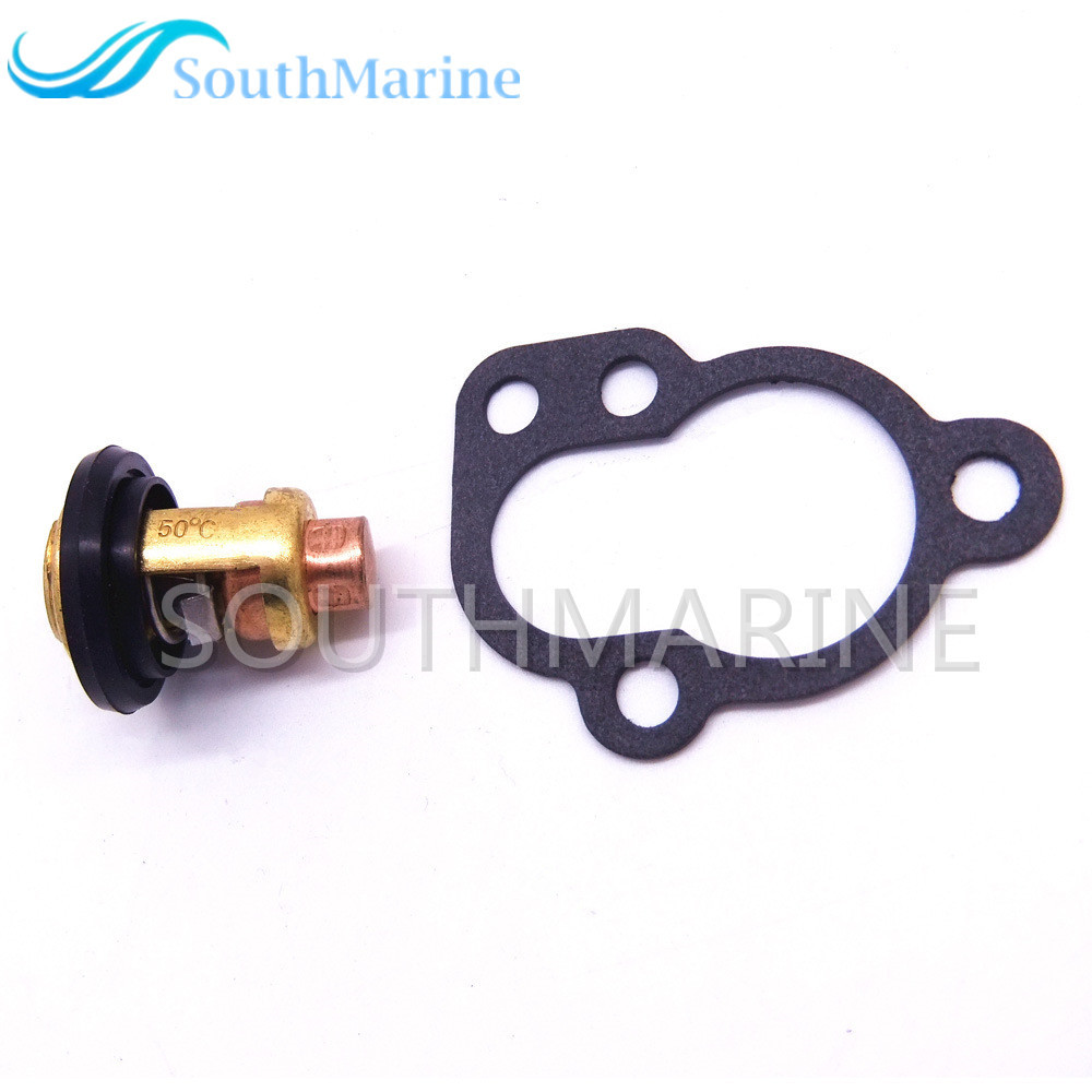 Boat Engine 6E5-12411-00 6E5-12411-01 18-3623 Thermostat and 655-12414-A1 Gasket for Yamaha E25 25B E30H 30G 30H 25hp 30hp 2-Stroke Outboard Motor