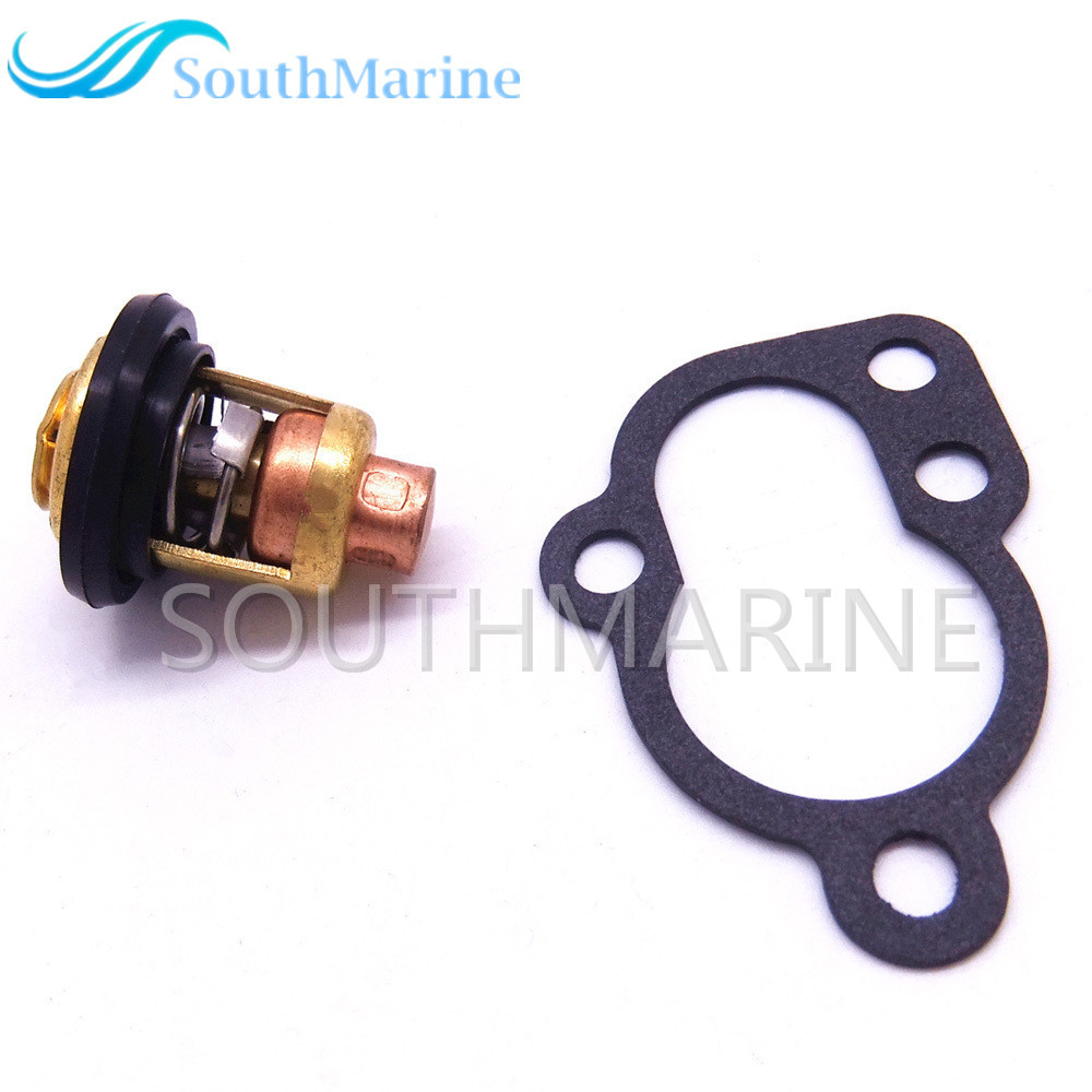 Boat Engine 6E5-12411-00 6E5-12411-01 18-3623 Thermostat and 655-12414-A1 Gasket for Yamaha E25 25B E30H 30G 30H 25hp 30hp 2-Stroke Outboard Motor