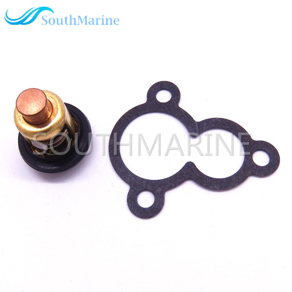 Boat Engine 66M-12411-00 66M-12411-01 Thermostat and 68D-E2414-A0 67D-12414-A0 Gasket for Yamaha F4A F4B F5A F6C 4hp 5hp 6hp 4-Stroke Outboard Motor