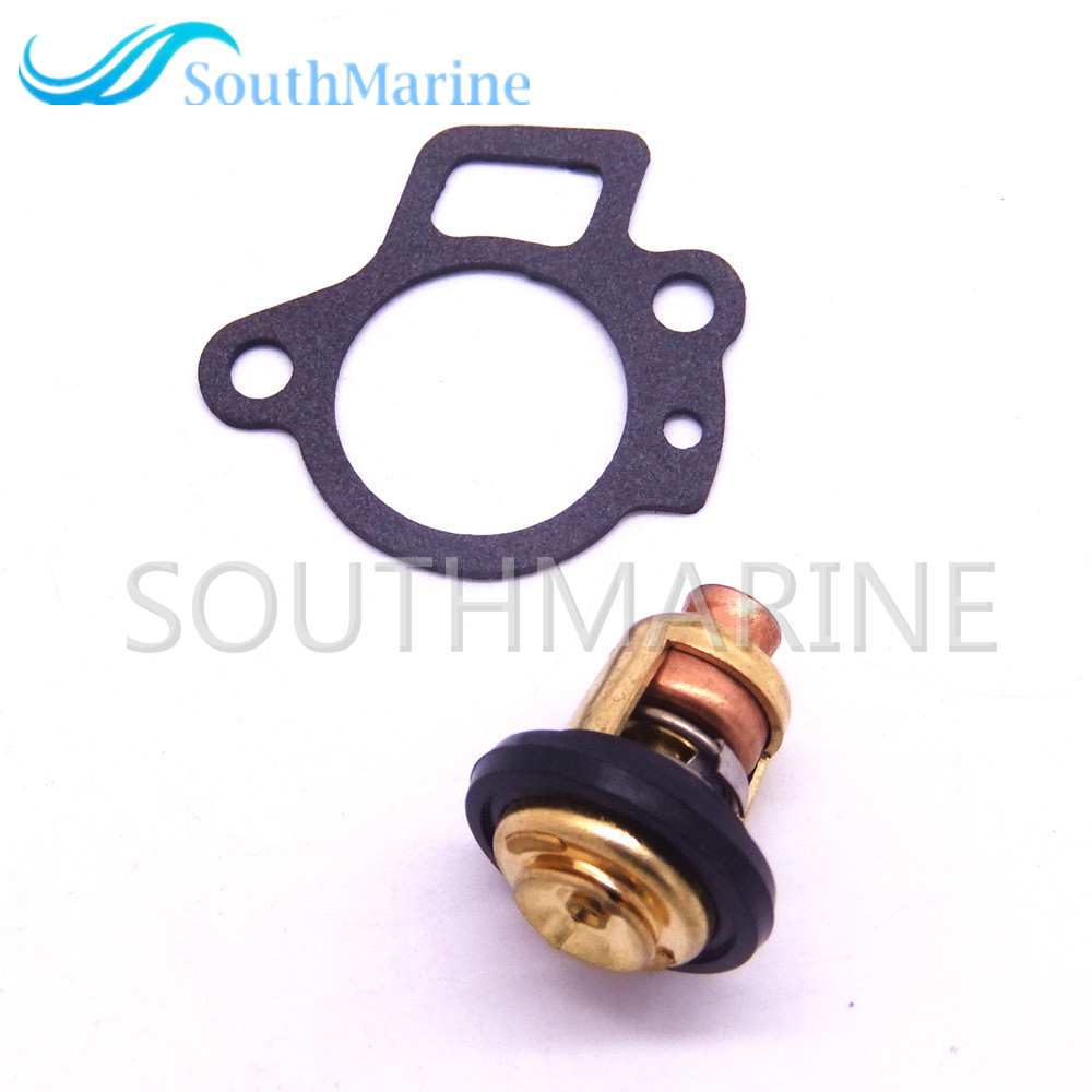 SouthMarine Boat Engine Thermostat Kit 66M-12411-00 66M-12411-01 and Gasket 62Y-12414-00 for Yamaha 9.9-70hp 4-Stroke Outboard Motor