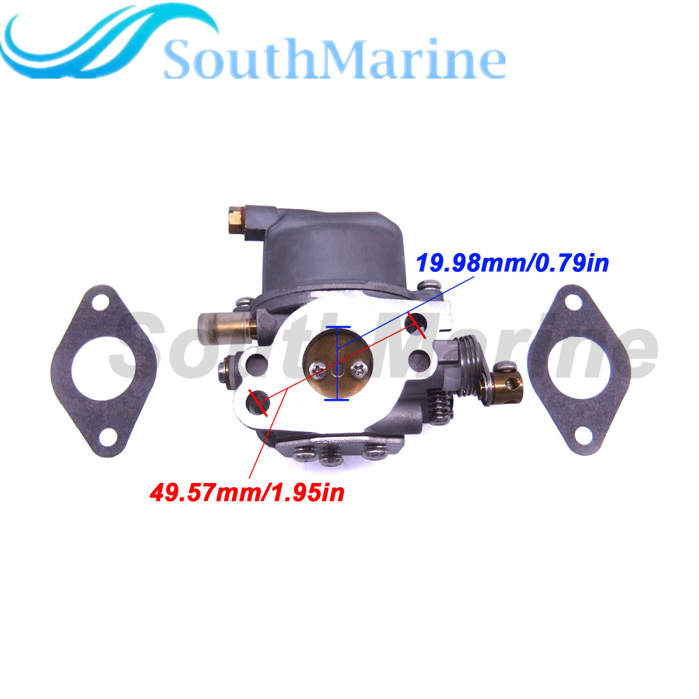 Boat Engine 67D-14301-10 67D-14301-11 67D-14301-12/13 18-34601 Carbs Carburetor Assy and 68D-E3646-A0 Gaskets (2 pcs) kit for Yamaha 4/5hp F4A F4M