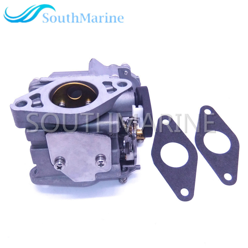 SouthMarine Boat Engine 66M-14301-11 66M-14301-00 Carburetor Assy and 66M-13646-00 Gaskets (2 pcs) for Yamaha 4-Stroke 15hp F15 Outboard Motor