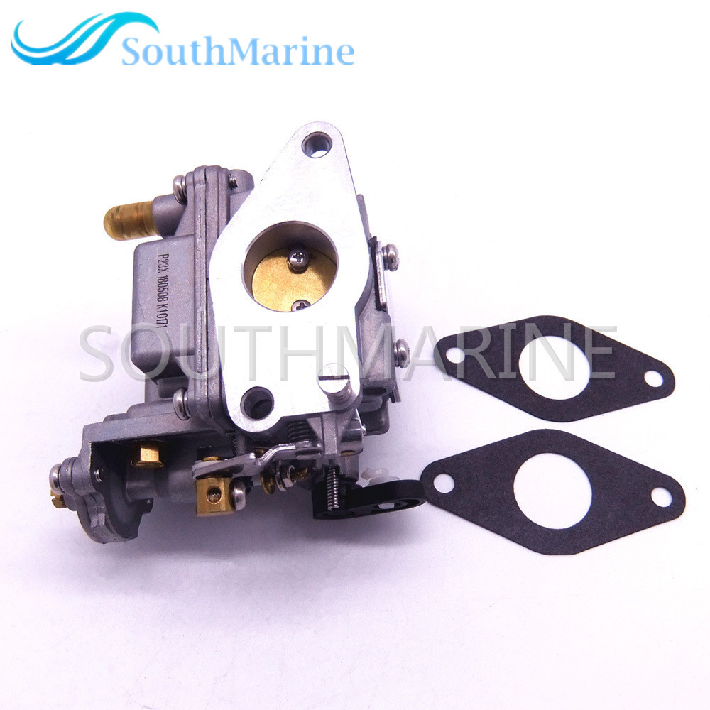 SouthMarine Boat Engine 66M-14301-11 66M-14301-00 Carburetor Assy and 66M-13646-00 Gaskets (2 pcs) for Yamaha 4-Stroke 15hp F15 Outboard Motor