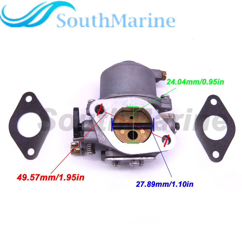 Boat Engine 67D-14301-10 67D-14301-11 67D-14301-12/13 18-34601 Carbs Carburetor Assy and 68D-E3646-A0 Gaskets (2 pcs) kit for Yamaha 4/5hp F4A F4M