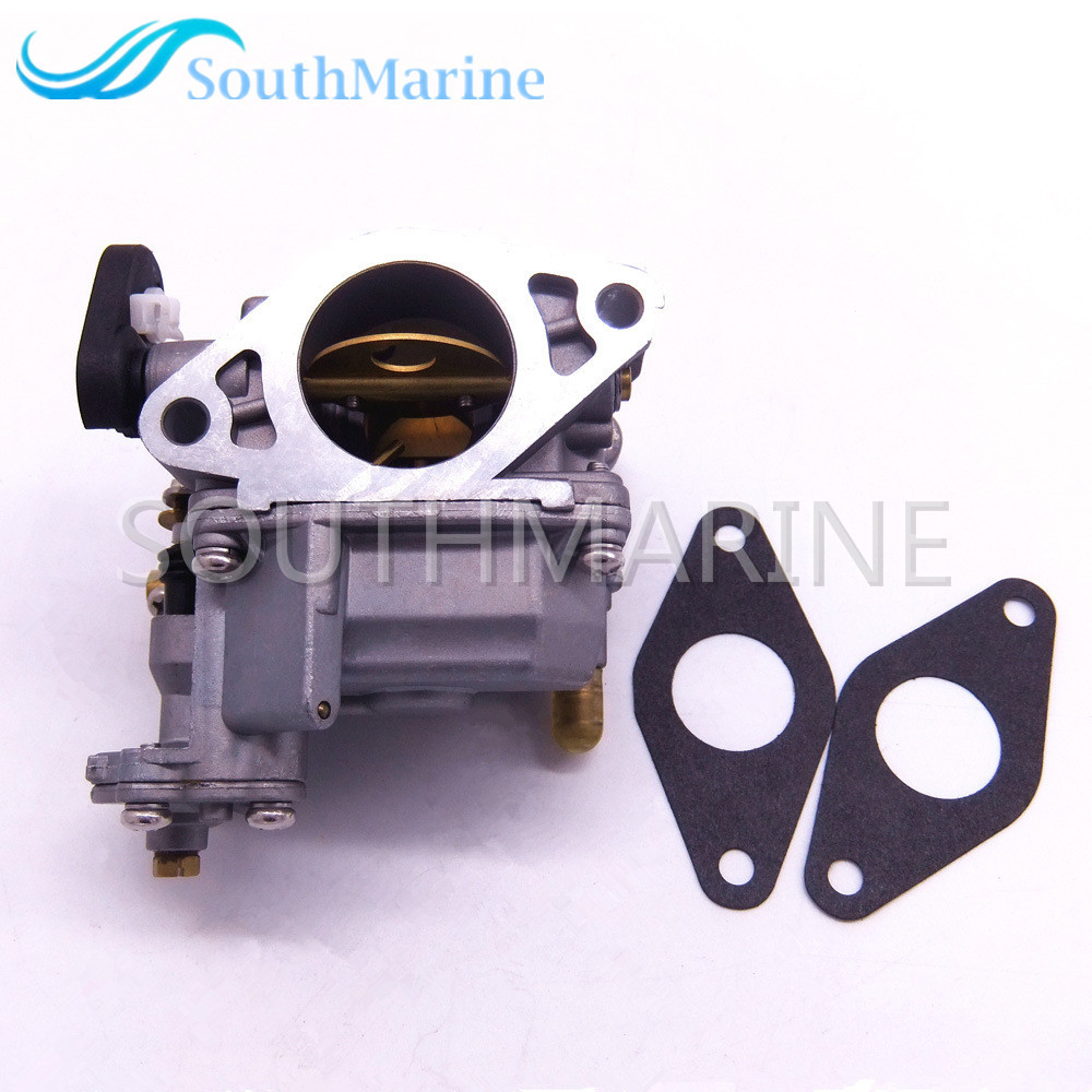 SouthMarine Boat Engine 66M-14301-11 66M-14301-00 Carburetor Assy and 66M-13646-00 Gaskets (2 pcs) for Yamaha 4-Stroke 15hp F15 Outboard Motor