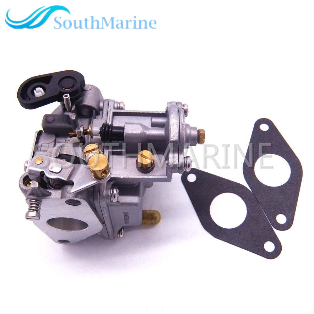 SouthMarine Boat Engine 66M-14301-11 66M-14301-00 Carburetor Assy and 66M-13646-00 Gaskets (2 pcs) for Yamaha 4-Stroke 15hp F15 Outboard Motor