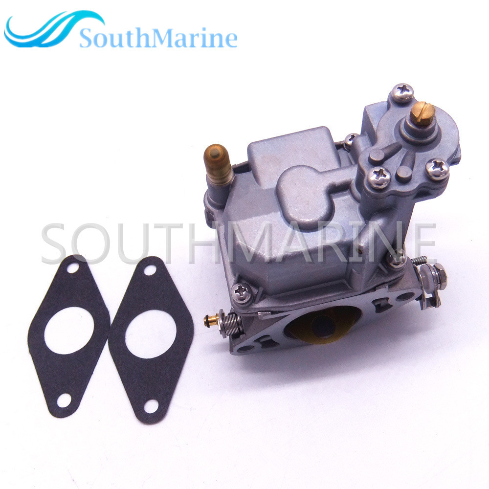 SouthMarine Boat Engine 66M-14301-12 Carburetor Assy and 66M-13646-00 Gaskets (2 pcs) for Yamaha 4-Stroke 15hp F15 Electric Start Outboard Motor