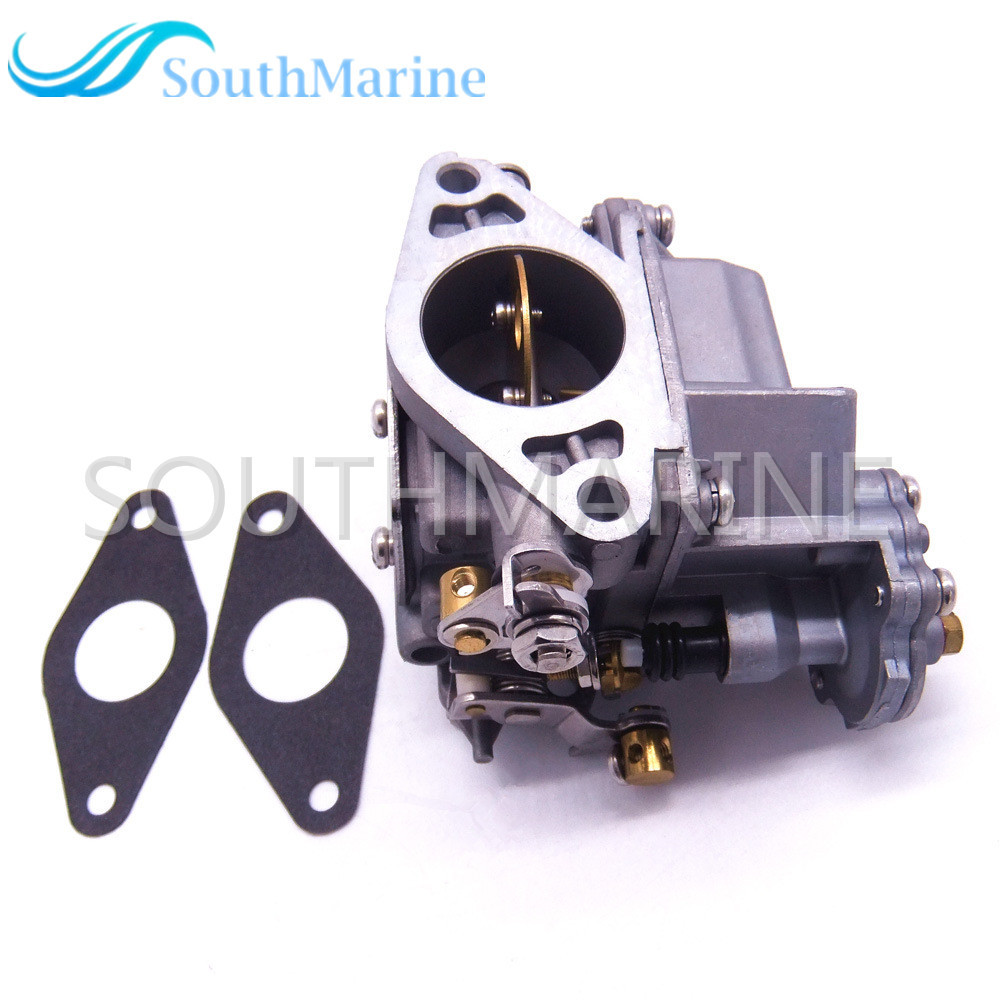 SouthMarine Boat Engine 66M-14301-12 Carburetor Assy and 66M-13646-00 Gaskets (2 pcs) for Yamaha 4-Stroke 15hp F15 Electric Start Outboard Motor