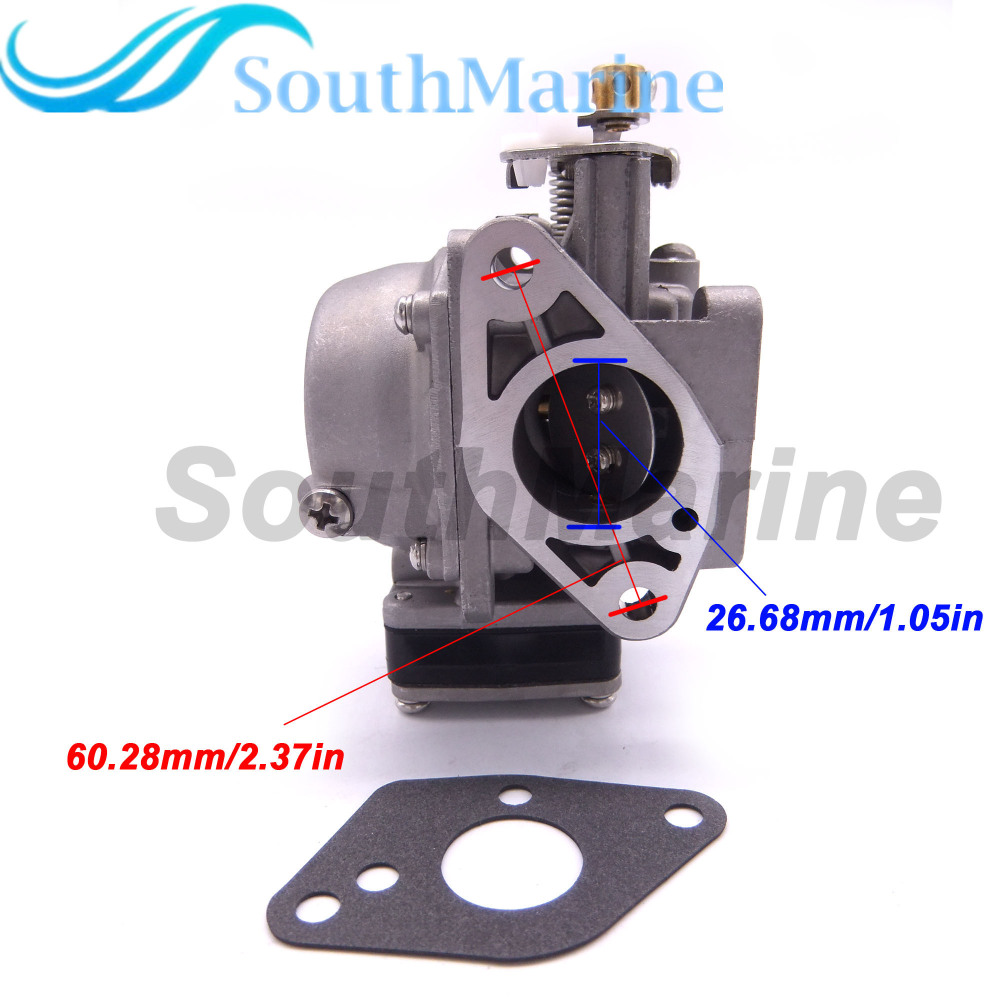 Boat Engine 3303-812647T1 3303-812648T Carburetor Assy and 16327 27-16327 Gaskets for Mercury Marine 2-stroke 4HP 5HP Outboard Motor