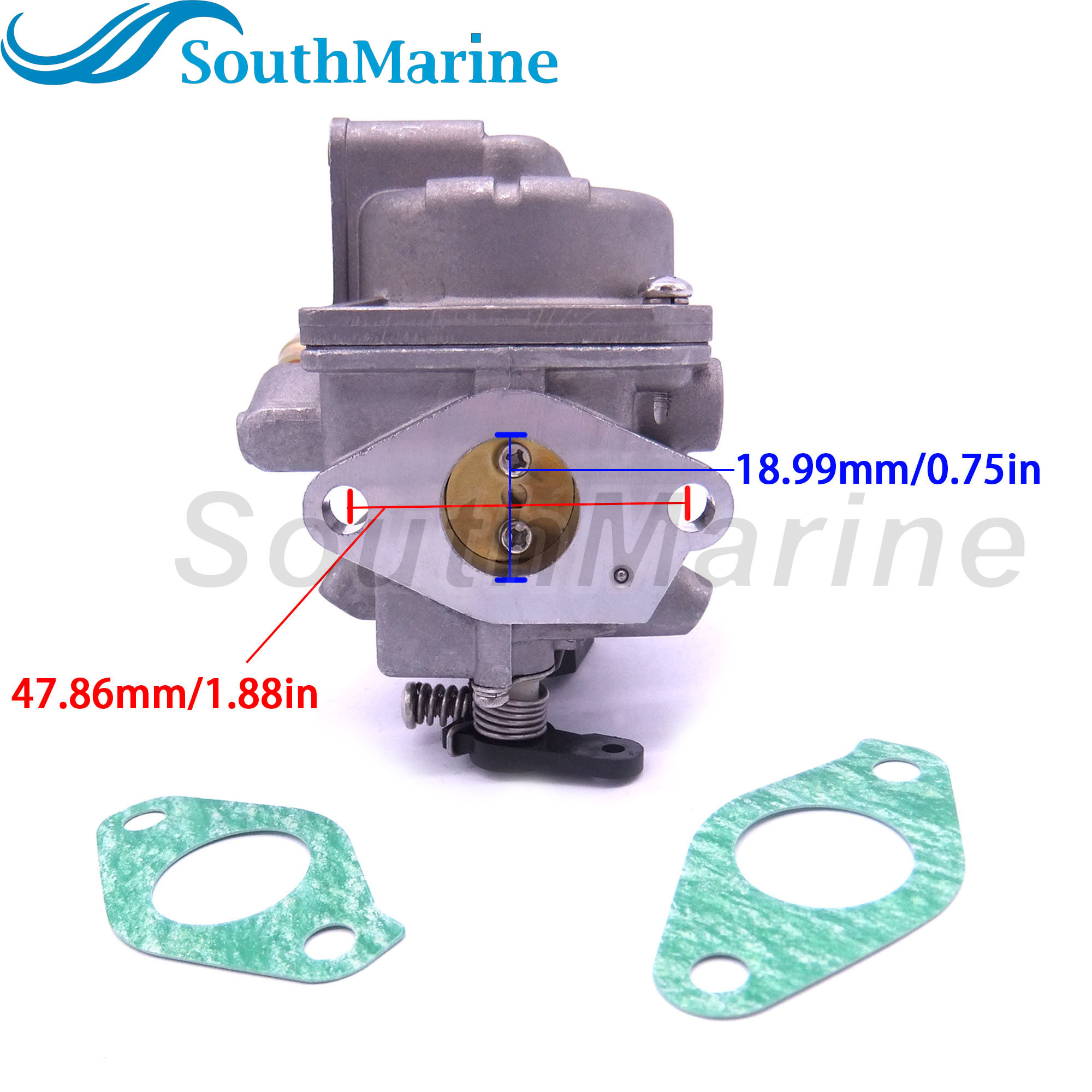 Boat Engine 3R1-03200-1/0 3AS-03200-0 3R1032001M/0M Carburetor Assy and 3H6-02011-0 3H6020110M Gasket for Tohatsu Nissan 4/5HP MFS5 NFS5 A2 B Outboard