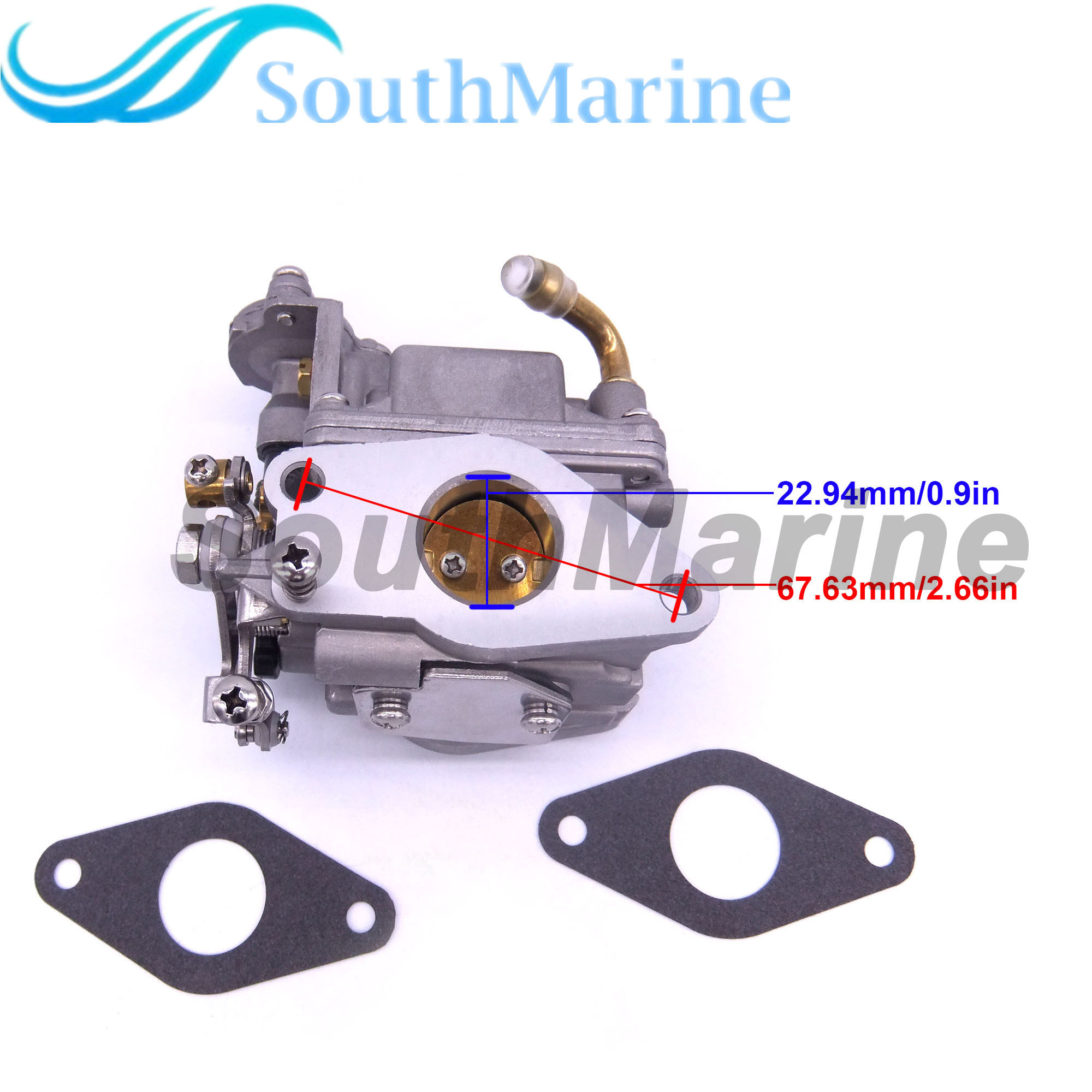 Boat Engine 3303-895110T01/T11 3303-8M0104462 1300-8M0167272 Carburetor Assy and 27-835383001 Gaskets for Mercury Mariner 8HP 9.9HP 4-Stroke Outboard