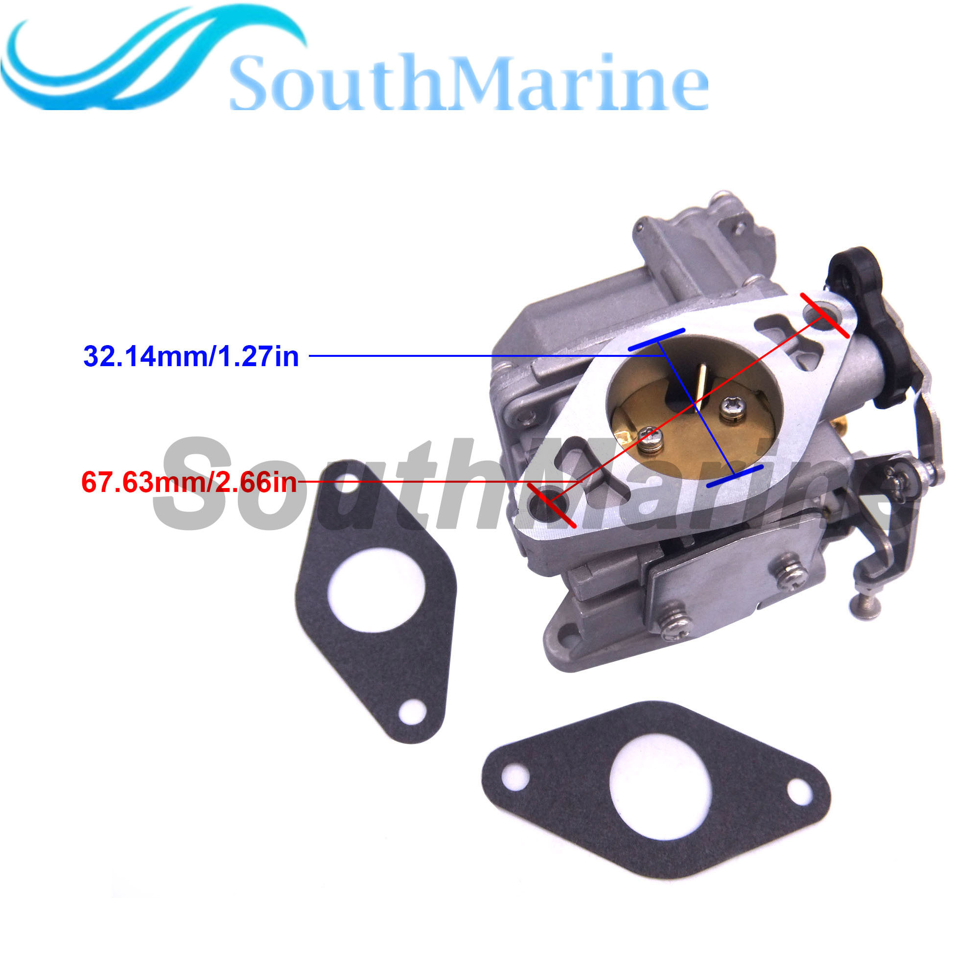 Boat Engine 3303-895110T01/T11 3303-8M0104462 1300-8M0167272 Carburetor Assy and 27-835383001 Gaskets for Mercury Mariner 8HP 9.9HP 4-Stroke Outboard
