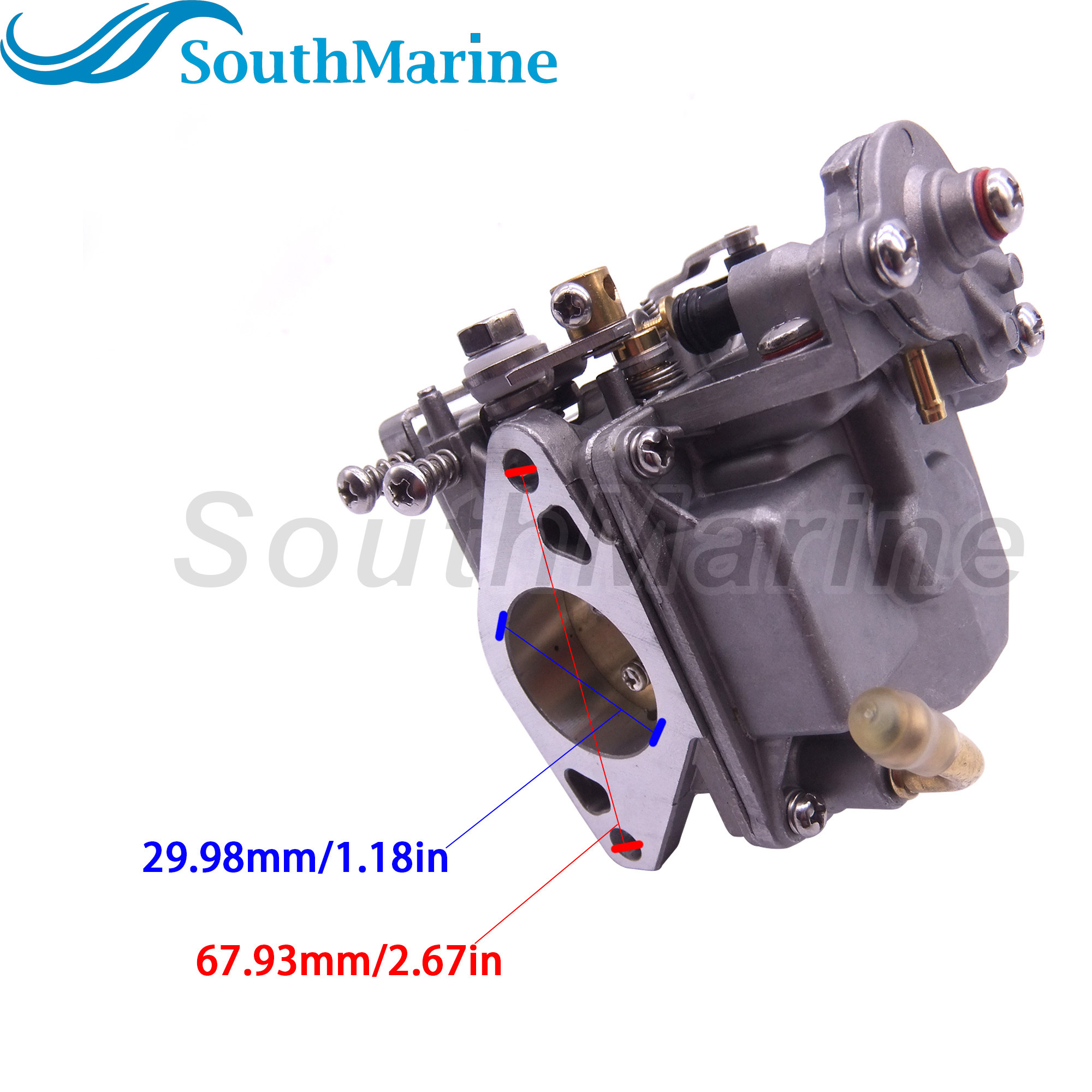 Boat Motor 853720T15 853720T21 8M0109535 Carburetor Assembly for Mercury Mariner Outboard Engine 15HP 4-Stroke, Remote Model