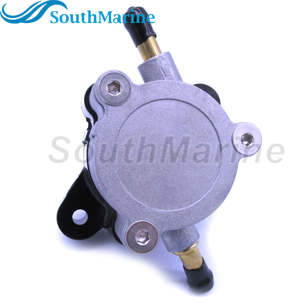 Boat Engine Fuel Pump Assembly 6D8-24410-00 6D8-24410-10 68V-24410-00 for Yamaha Outboard F75 F80 F90 F100 F115 LF115 75HP-115HP, Bent Inlet Round Top