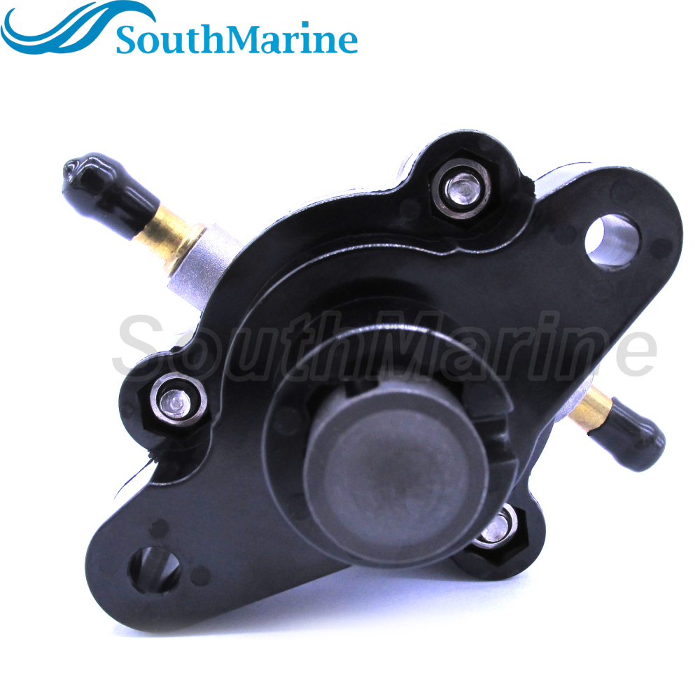 Boat Engine Fuel Pump Assembly 6D8-24410-00 6D8-24410-10 68V-24410-00 for Yamaha Outboard F75 F80 F90 F100 F115 LF115 75HP-115HP, Bent Inlet Round Top