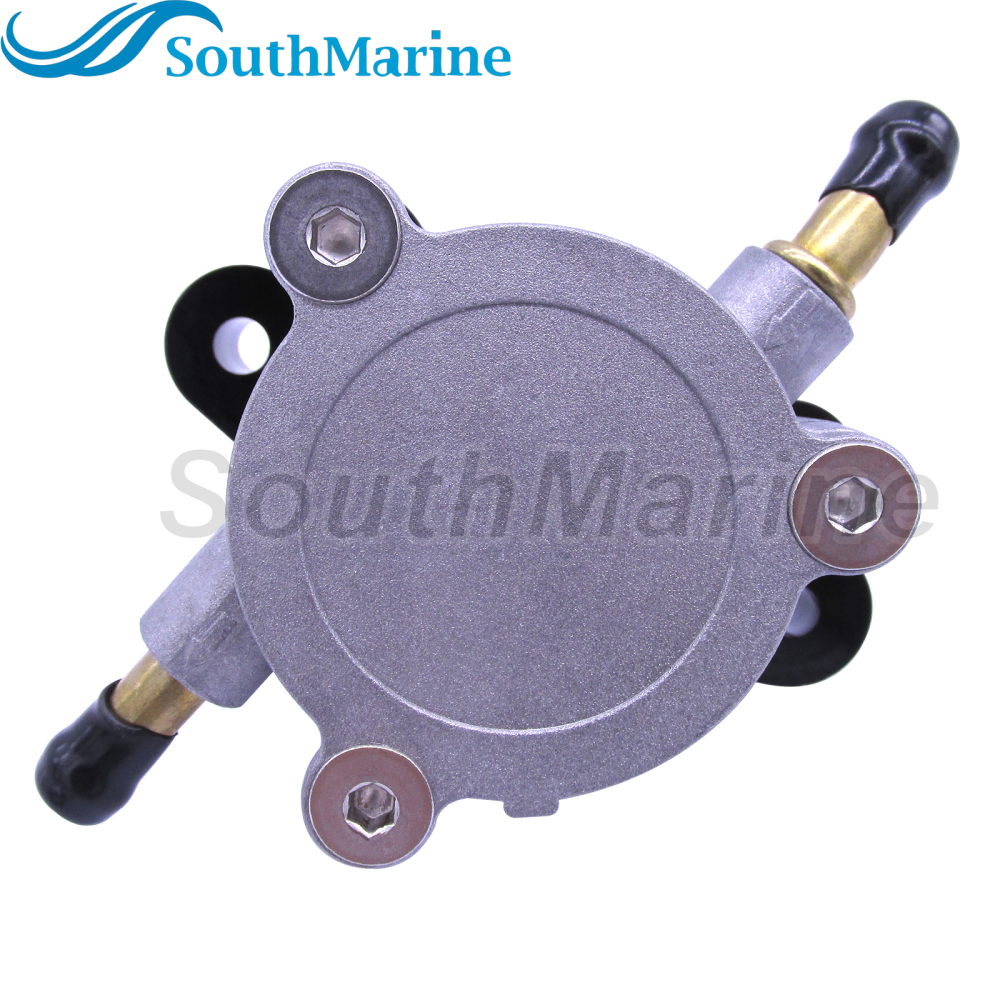 Boat Engine Fuel Pump Assembly 6D8-24410-00 6D8-24410-10 68V-24410-00 for Yamaha Outboard F75 F80 F90 F100 F115 LF115 75HP-115HP, Bent Inlet Round Top