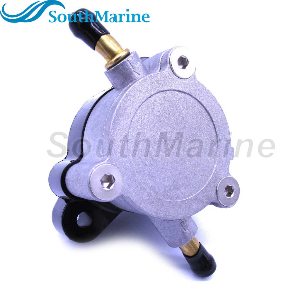 Boat Engine Fuel Pump Assembly 6D8-24410-00 6D8-24410-10 68V-24410-00 for Yamaha Outboard F75 F80 F90 F100 F115 LF115 75HP-115HP, Bent Inlet Round Top