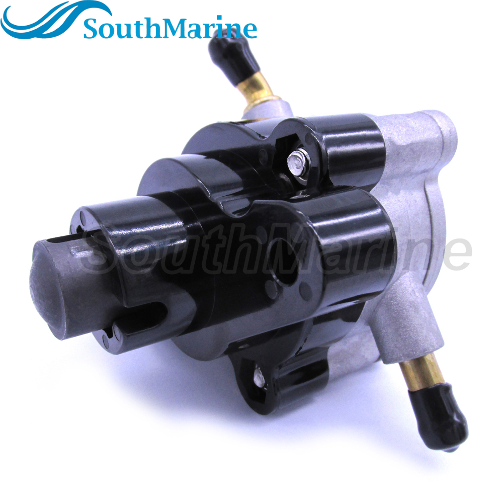 Boat Engine Fuel Pump Assembly 6D8-24410-00 6D8-24410-10 68V-24410-00 for Yamaha Outboard F75 F80 F90 F100 F115 LF115 75HP-115HP, Bent Inlet Round Top