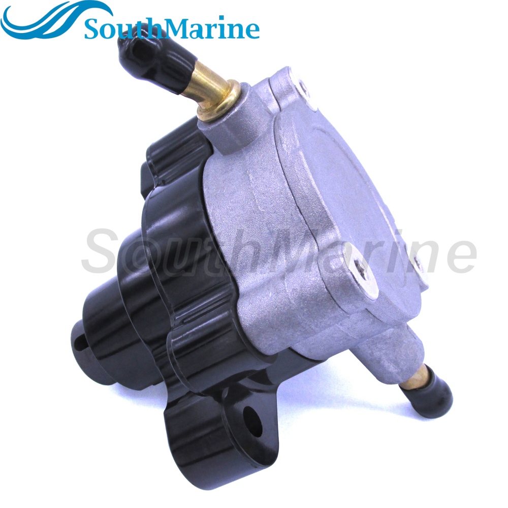 Boat Engine Fuel Pump Assembly 6D8-24410-00 6D8-24410-10 68V-24410-00 for Yamaha Outboard F75 F80 F90 F100 F115 LF115 75HP-115HP, Bent Inlet Round Top