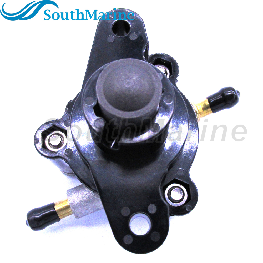 Boat Engine Fuel Pump Assembly 6D8-24410-00 6D8-24410-10 68V-24410-00 for Yamaha Outboard F75 F80 F90 F100 F115 LF115 75HP-115HP, Bent Inlet Round Top