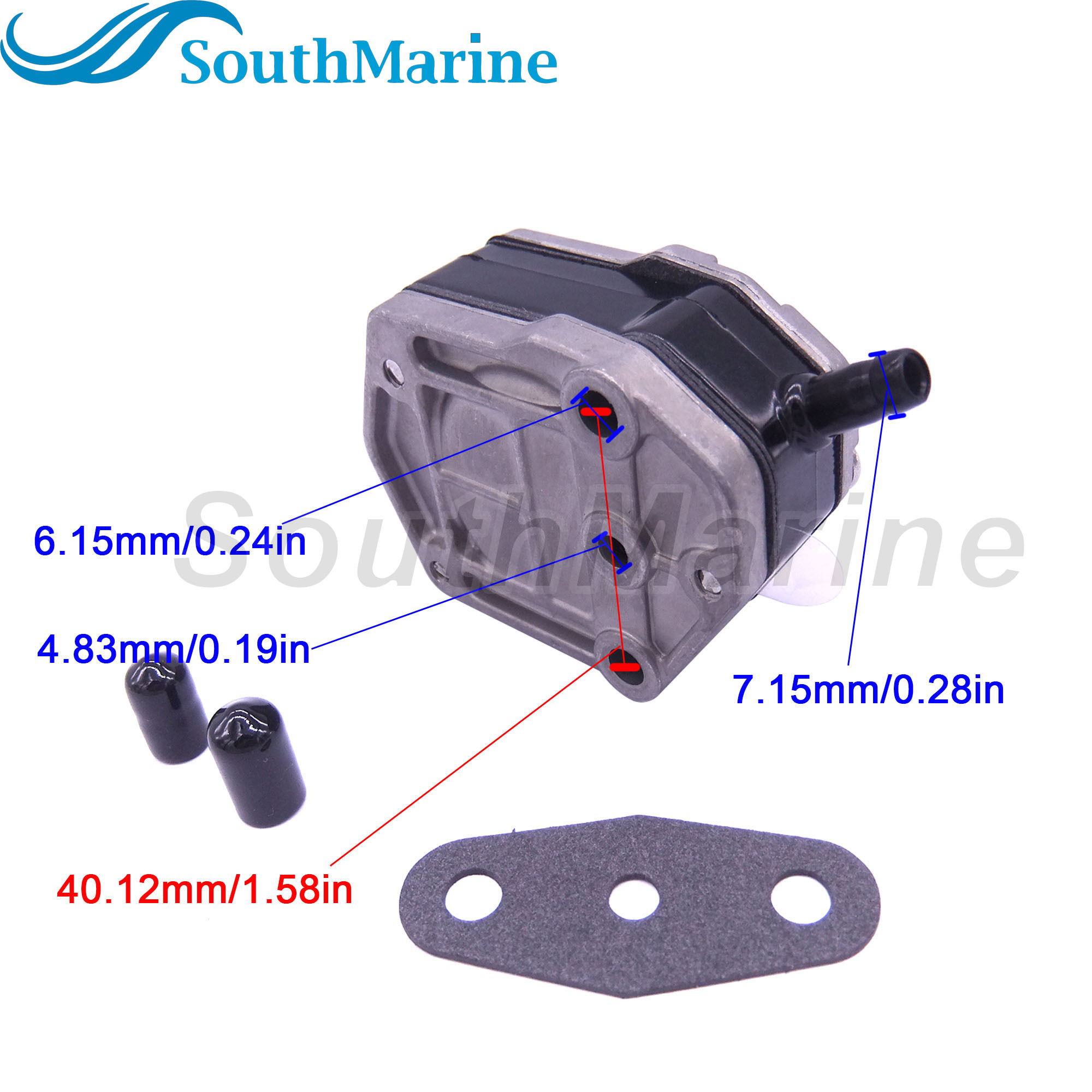 SouthMarine Boat Engine 43113M 43113T 812328M Fuel Pump Assy with Gasket for Mercury Outboard 2-Stroke 15HP-55HP Outboard Motor
