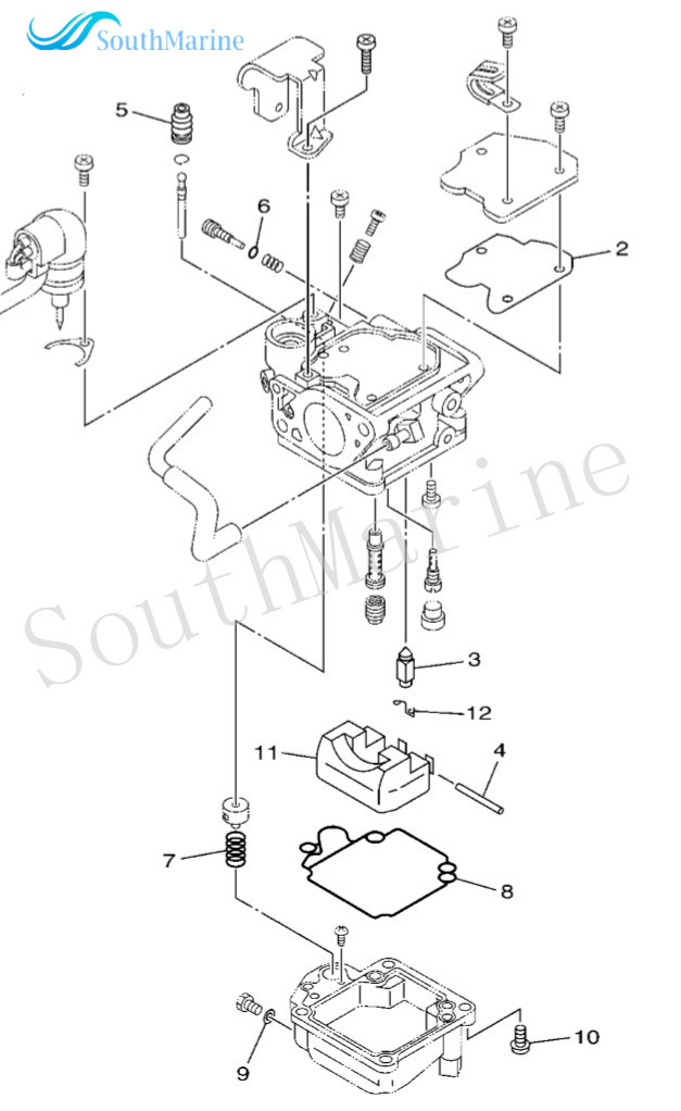 Boat Motor Carburetor Repair Kit 6BL-W0093-00-00 for Yamaha 4-Stroke 25hp Outboard Motors F25 T25 F25D F25L F25S T25LA