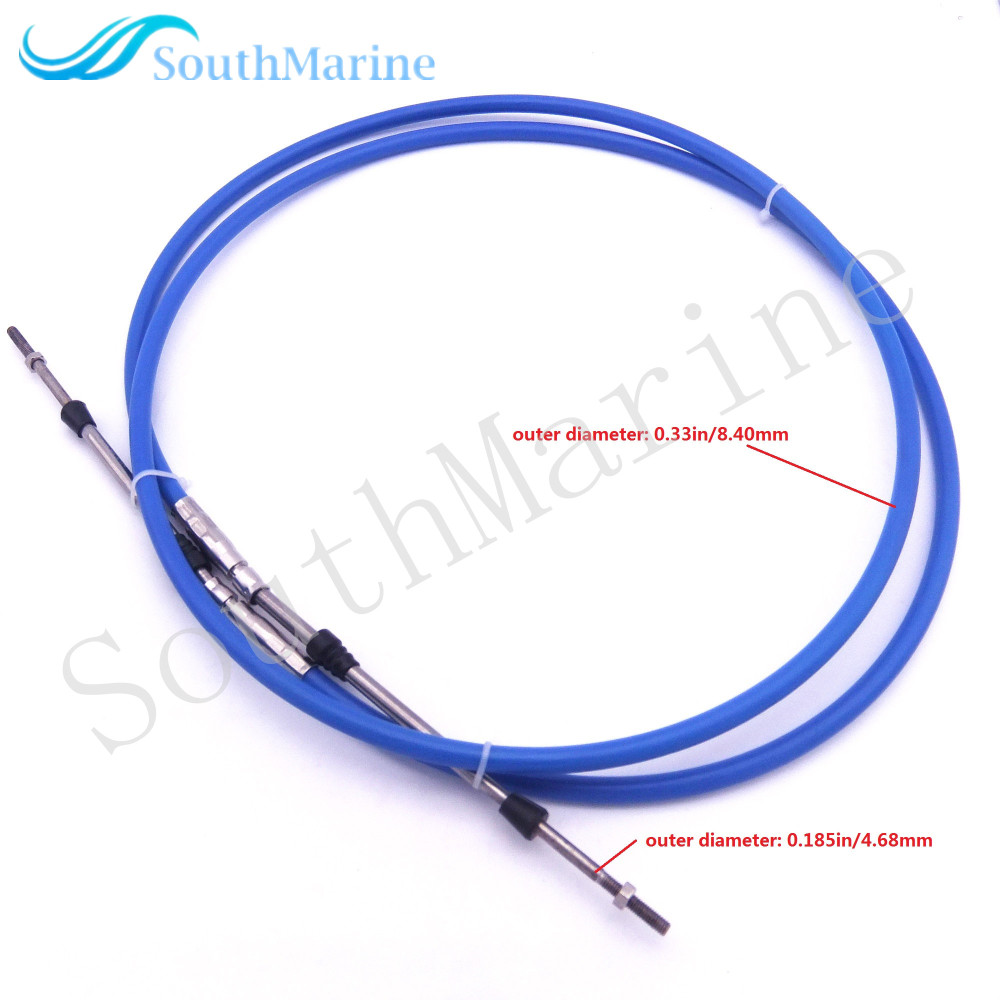 ABA-CABLE-10-GY Outboard Engine Remote Control Throttle Shift Cable 10ft for Yamaha Boat Motor Steering System 3.048m Blue