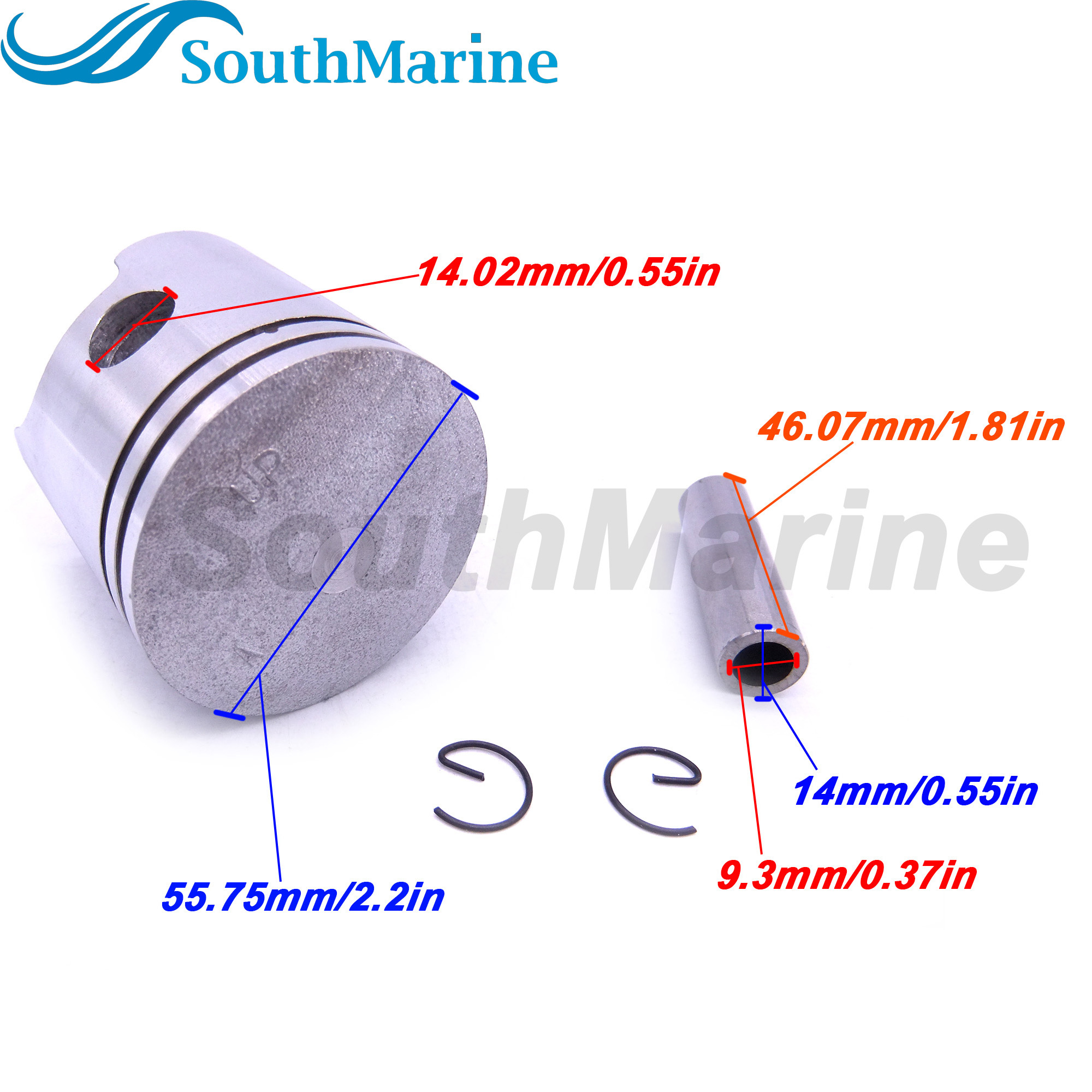 Boat Motor 761-7982M 761-7982T Piston STD for Mercury Quicksilver 9.9HP 15HP Outboard Engine