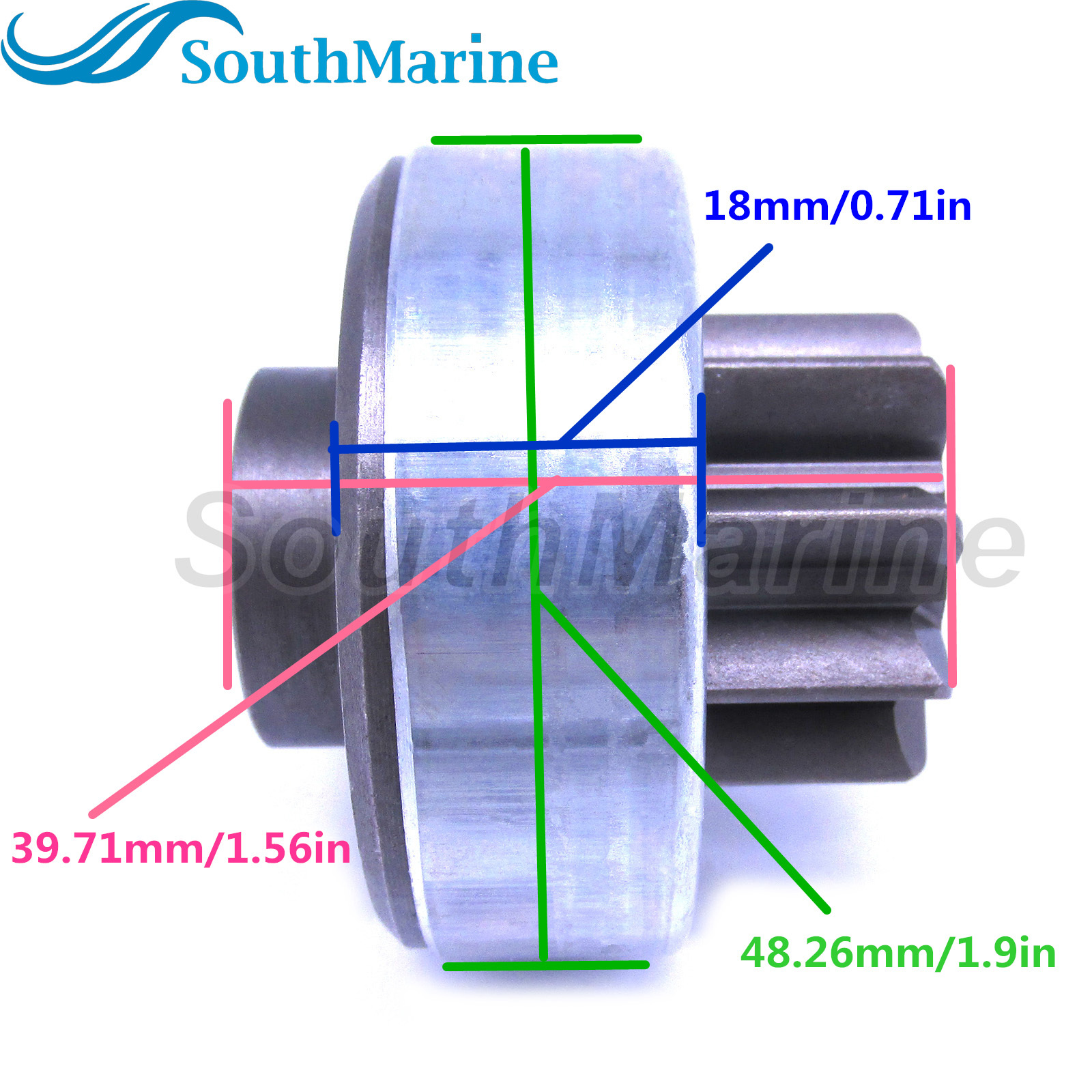 Boat Motor 6E5-81807-11 Starter Drive Gear for Yamaha Outboard Engine 115HP 130HP 150HP 175HP 200HP for ARCO DV526, 9 Tooth