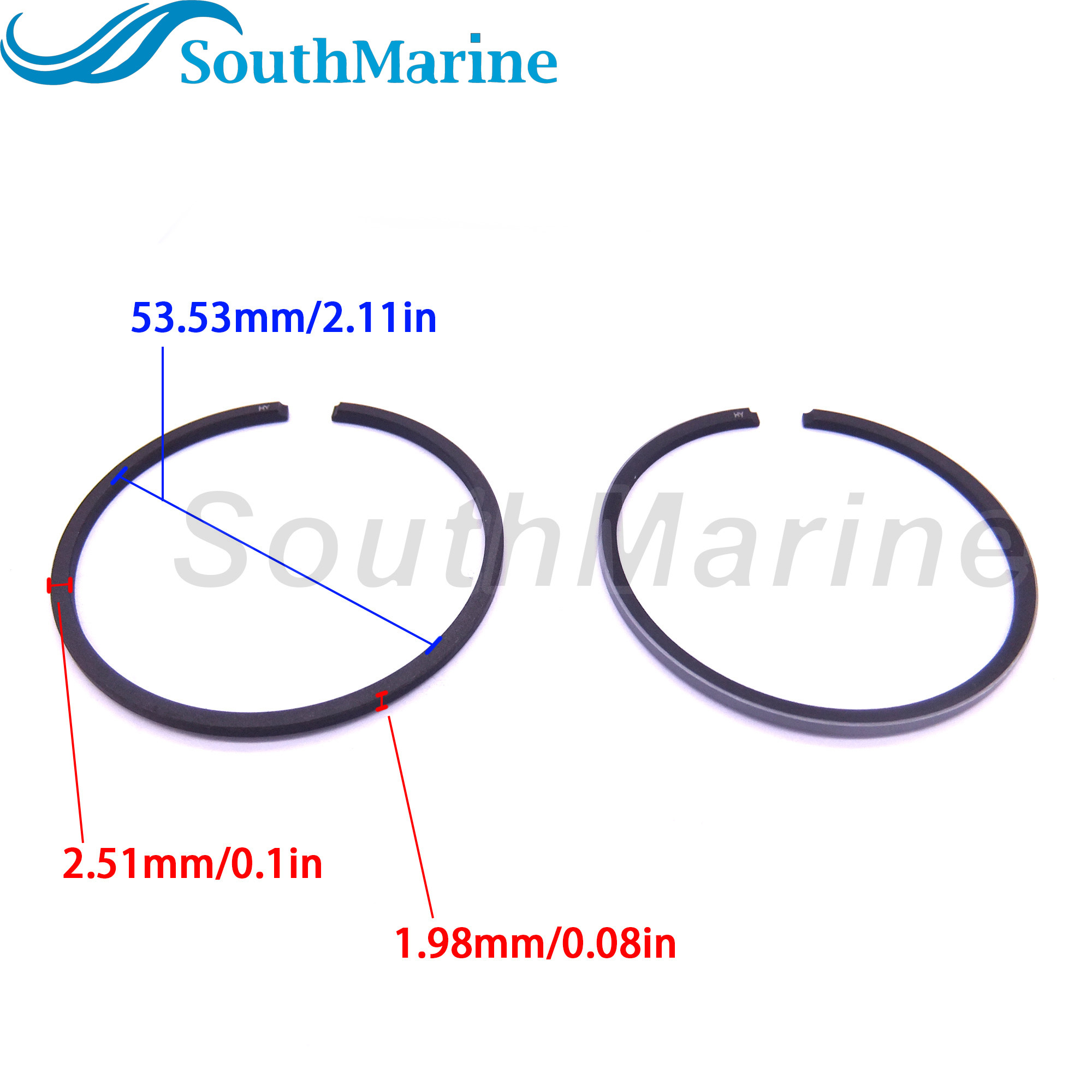 Boat Motor 682-11610-01 Piston Ring Set STD for Yamaha 9.9HP 15HP, 56mm