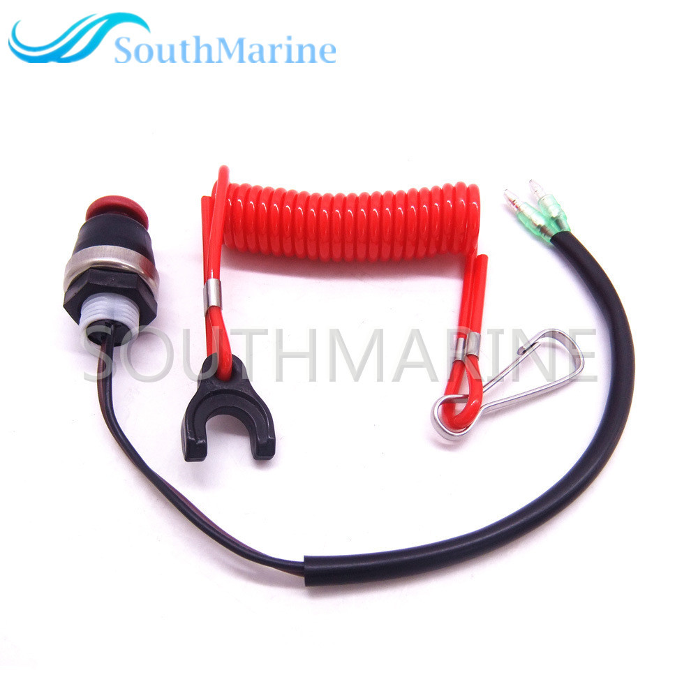Boat Engine 398-06830-0 345069300M 353068200M/1M 361069300M 398068300M Outboard Kill Stop Switch Safety Tether Lanyard Cord for Tohatsu Nissan Mercury