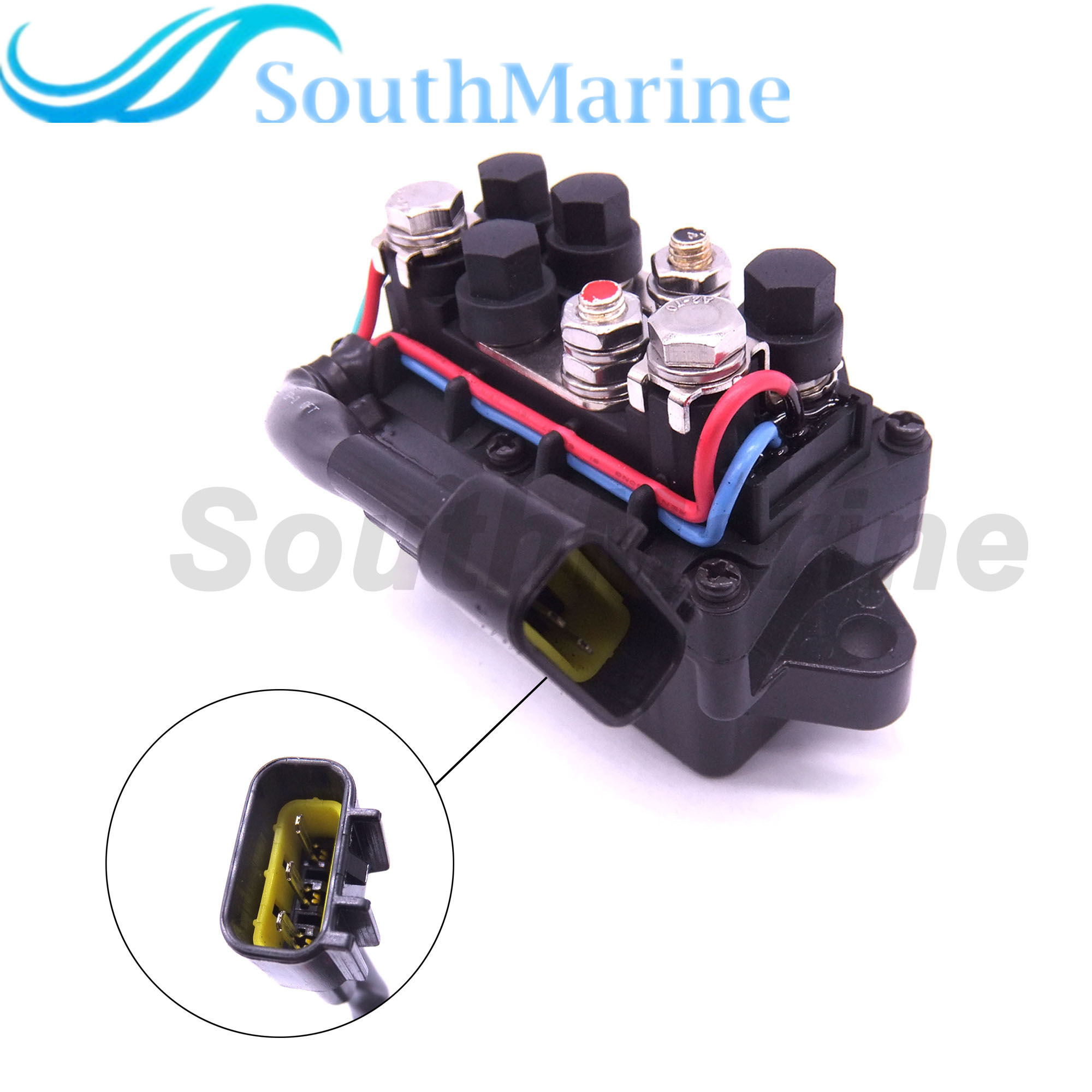Boat Motor 6AW-81950-00 Relay Assy for Yamaha Outboard Engine 200HP 225HP 250HP 300HP 350HP, Silver Contacts