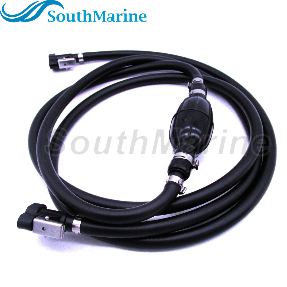 Boat Engine 0766489 5008609 Fuel Line Assembly with Hose & Bulb for Johnson Evinrude OMC Outboard, Length 8ft/2.44m, Inner diameter 5/16in/8mm